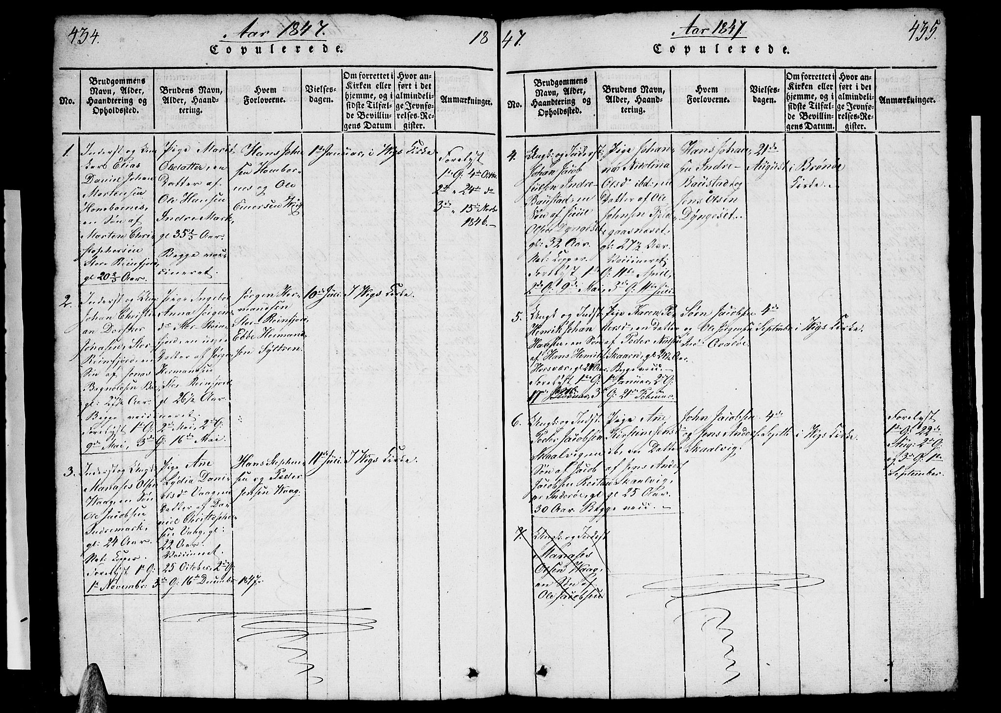 Ministerialprotokoller, klokkerbøker og fødselsregistre - Nordland, AV/SAT-A-1459/812/L0186: Parish register (copy) no. 812C04, 1820-1849, p. 434-435