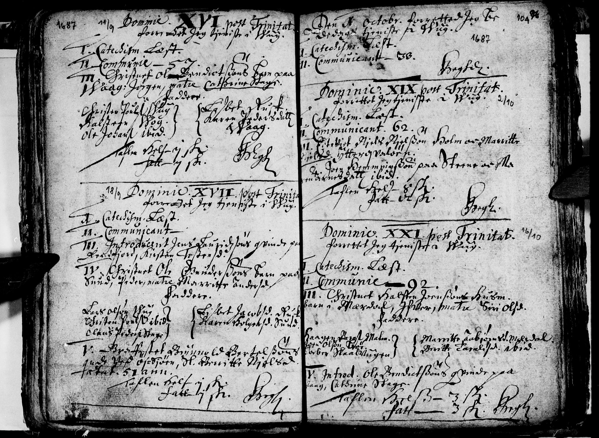 Ministerialprotokoller, klokkerbøker og fødselsregistre - Nordland, AV/SAT-A-1459/812/L0172: Parish register (official) no. 812A01, 1677-1718, p. 104