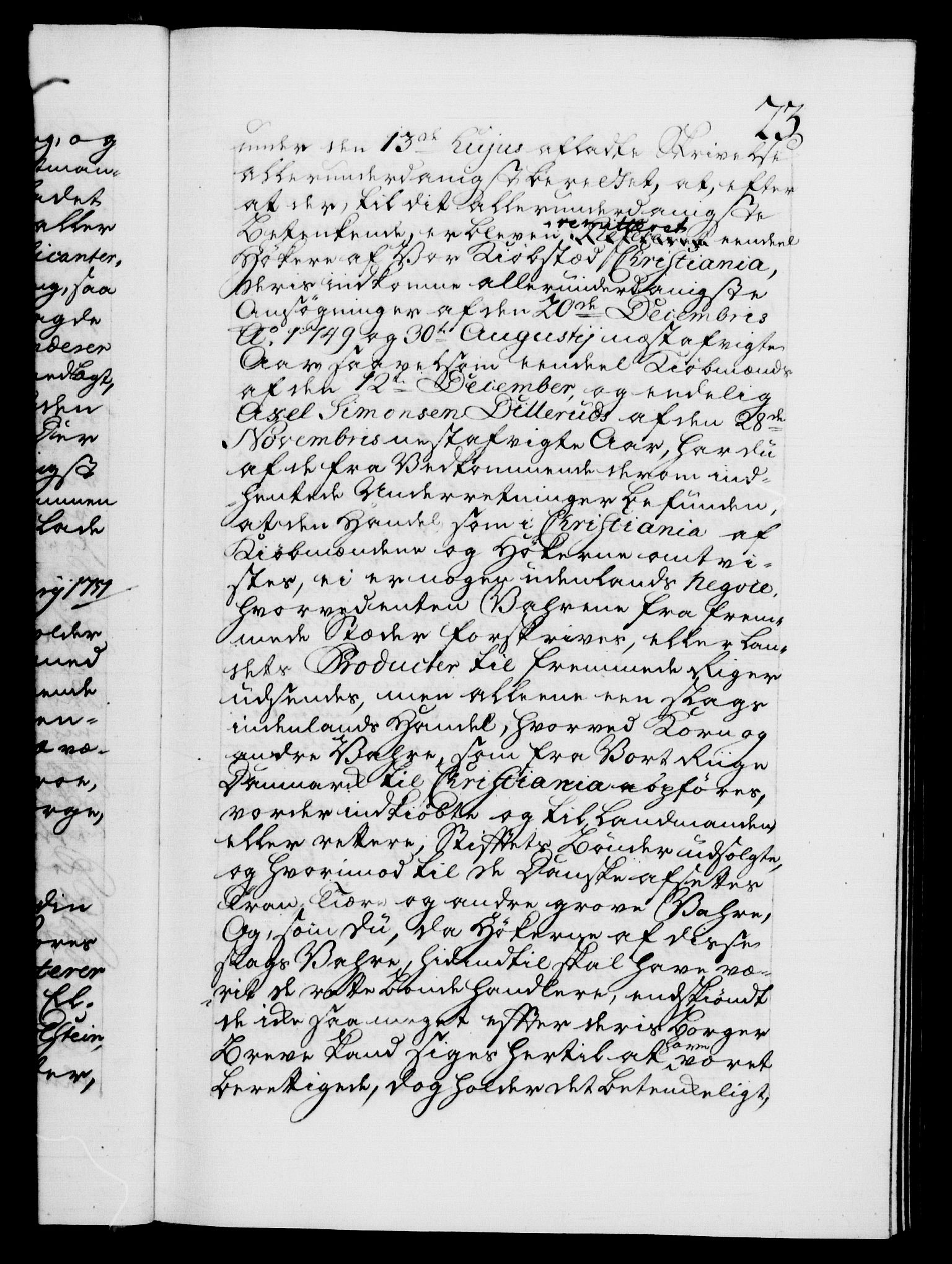 Danske Kanselli 1572-1799, AV/RA-EA-3023/F/Fc/Fca/Fcab/L0033: Norske tegnelser, 1751-1752, p. 23a