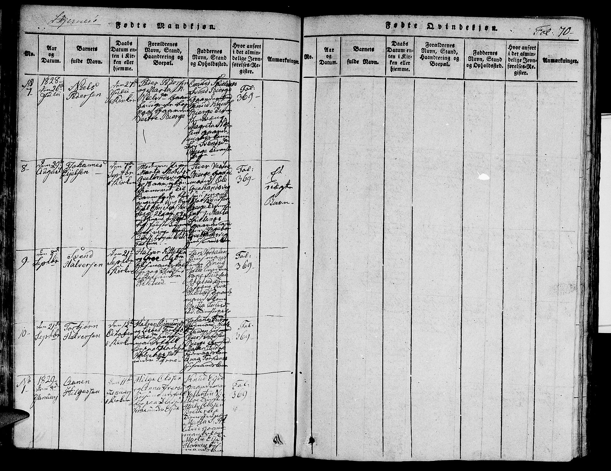 Nedstrand sokneprestkontor, AV/SAST-A-101841/01/V: Parish register (copy) no. B 1 /2, 1816-1847, p. 70