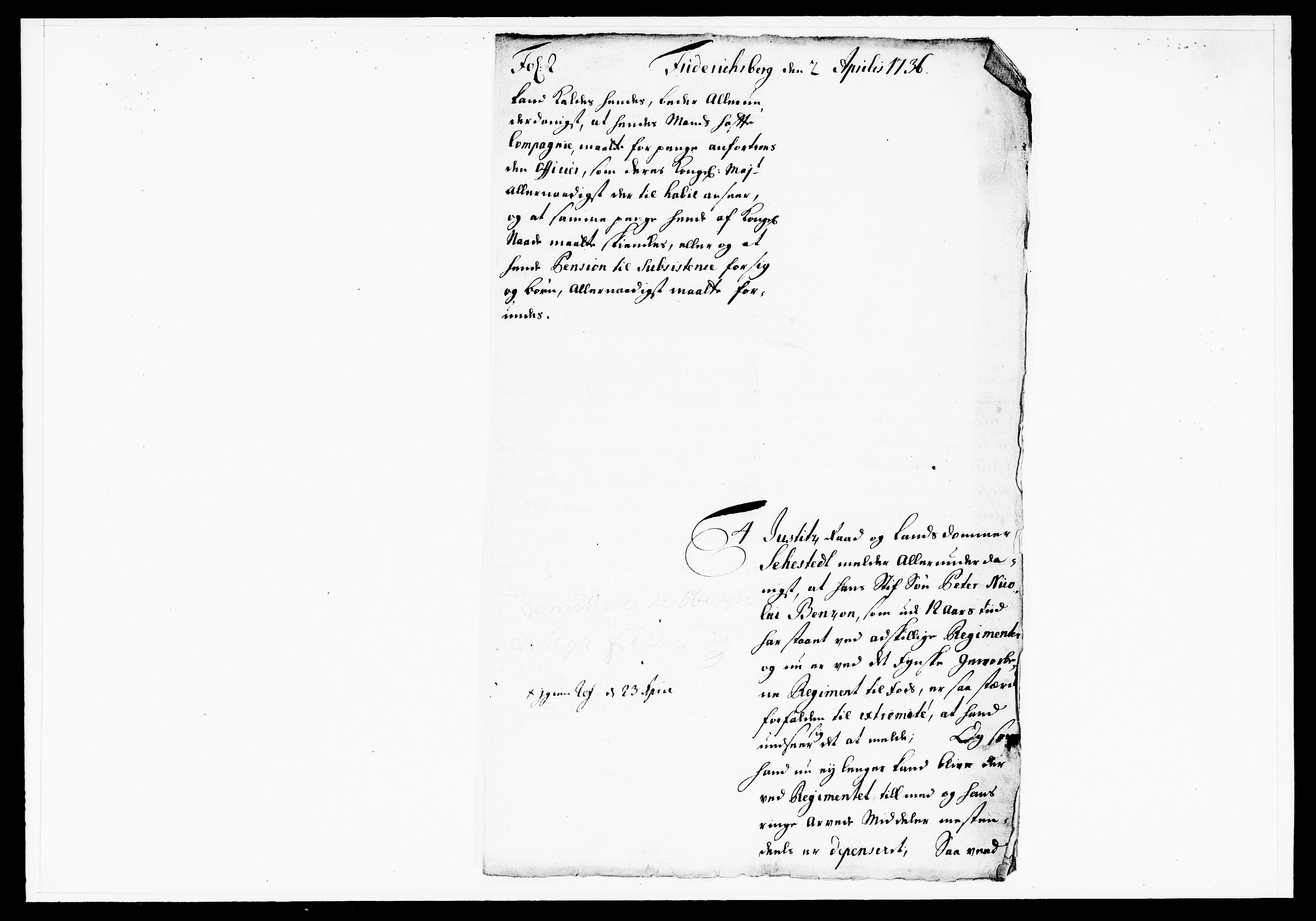 Krigskollegiet, Krigskancelliet, DRA/A-0006/-/1130-1137: Refererede sager, 1736, p. 124