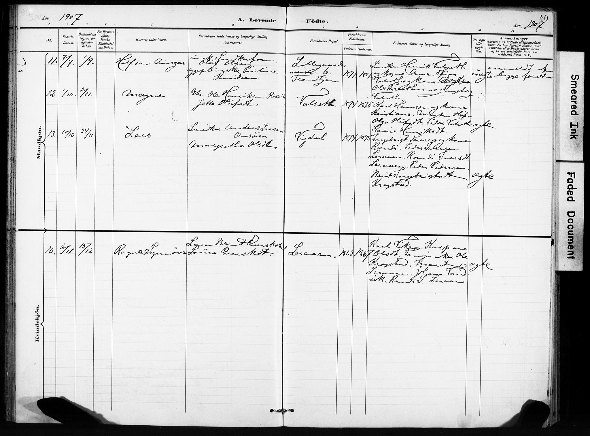 Ministerialprotokoller, klokkerbøker og fødselsregistre - Sør-Trøndelag, AV/SAT-A-1456/666/L0787: Parish register (official) no. 666A05, 1895-1908, p. 40