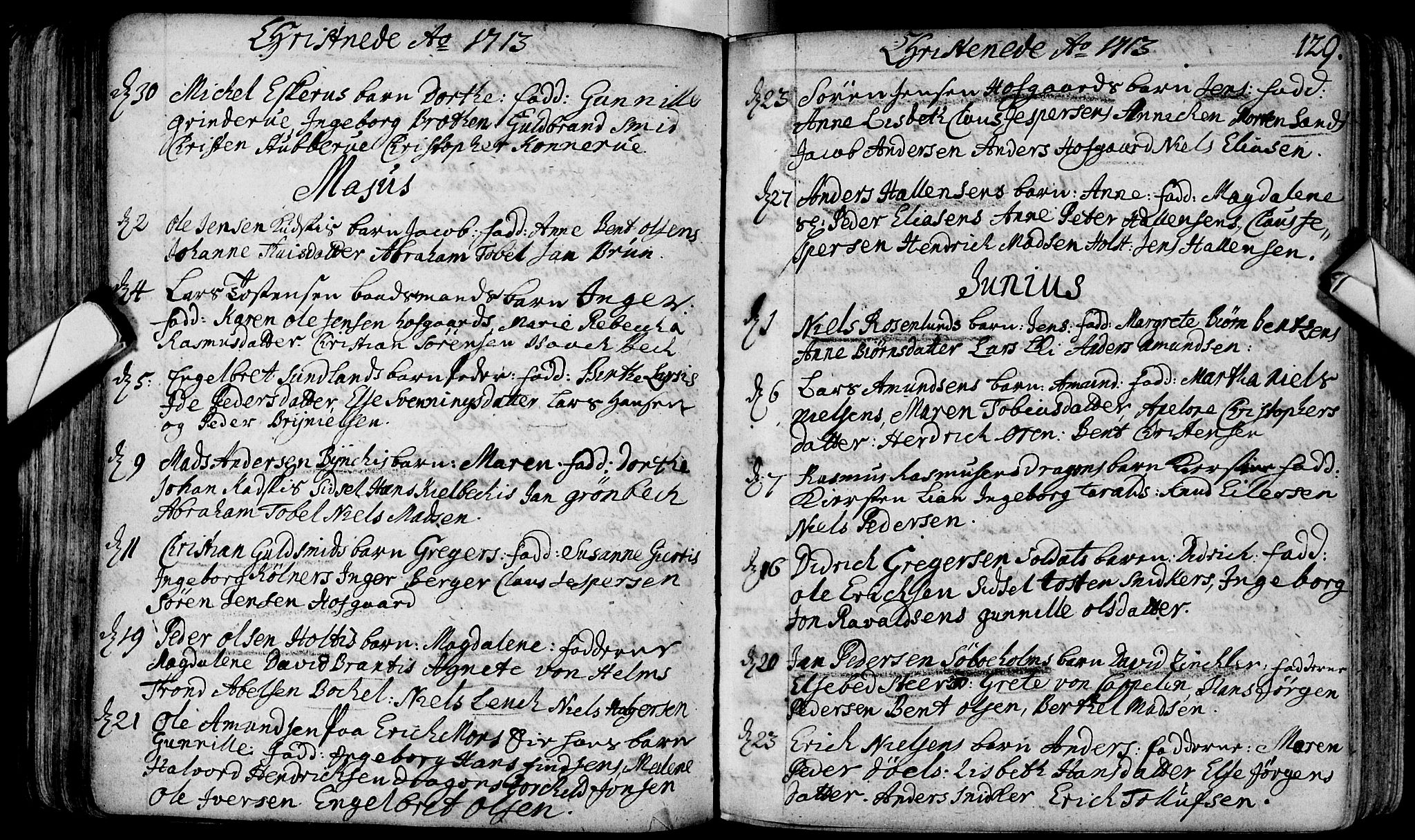 Bragernes kirkebøker, AV/SAKO-A-6/F/Fa/L0003: Parish register (official) no. I 3, 1706-1734, p. 129