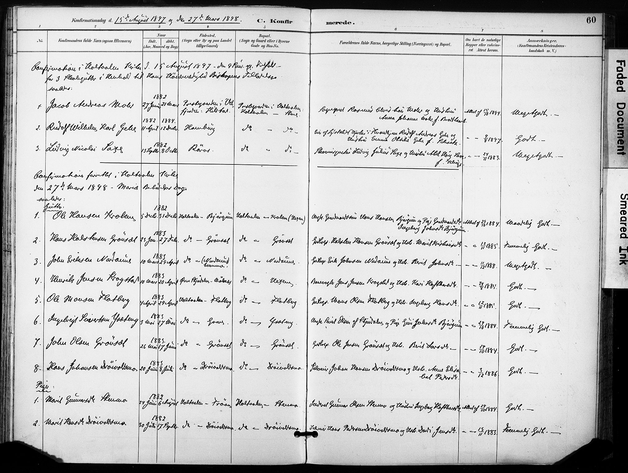 Ministerialprotokoller, klokkerbøker og fødselsregistre - Sør-Trøndelag, SAT/A-1456/685/L0973: Parish register (official) no. 685A10, 1891-1907, p. 60