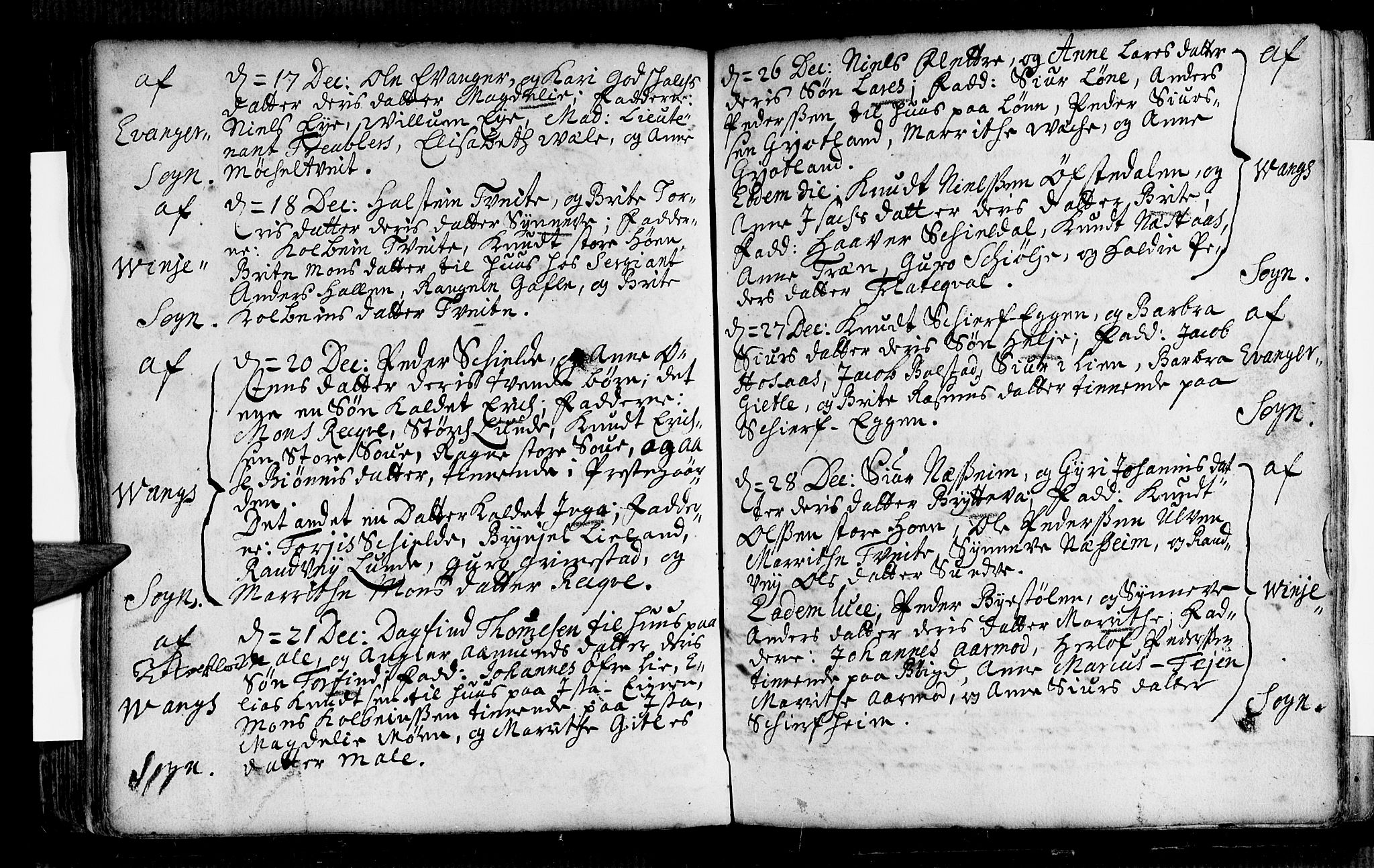 Voss sokneprestembete, AV/SAB-A-79001/H/Haa: Parish register (official) no. A 1, 1711-1721