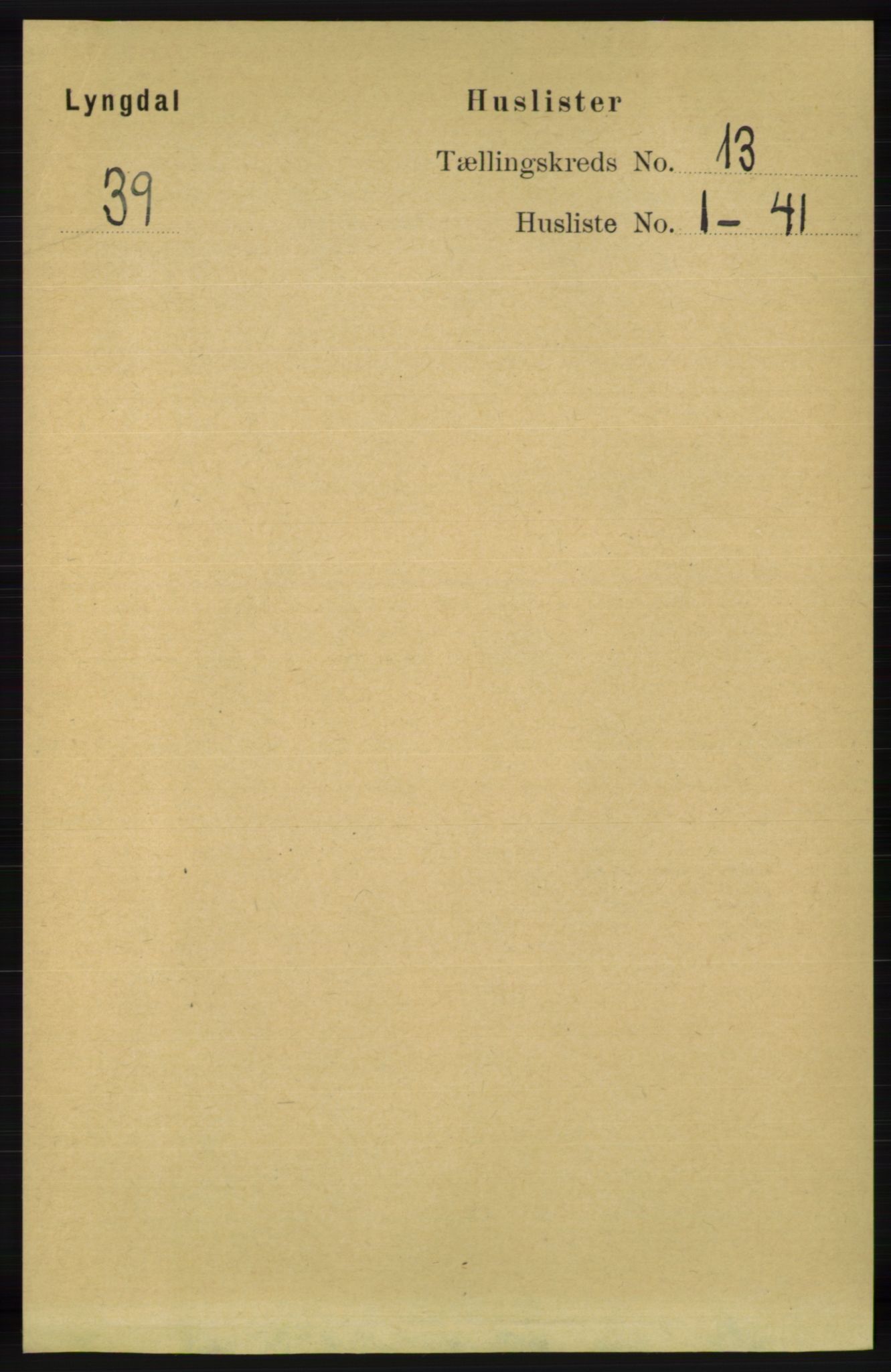 RA, 1891 census for 1032 Lyngdal, 1891, p. 5558