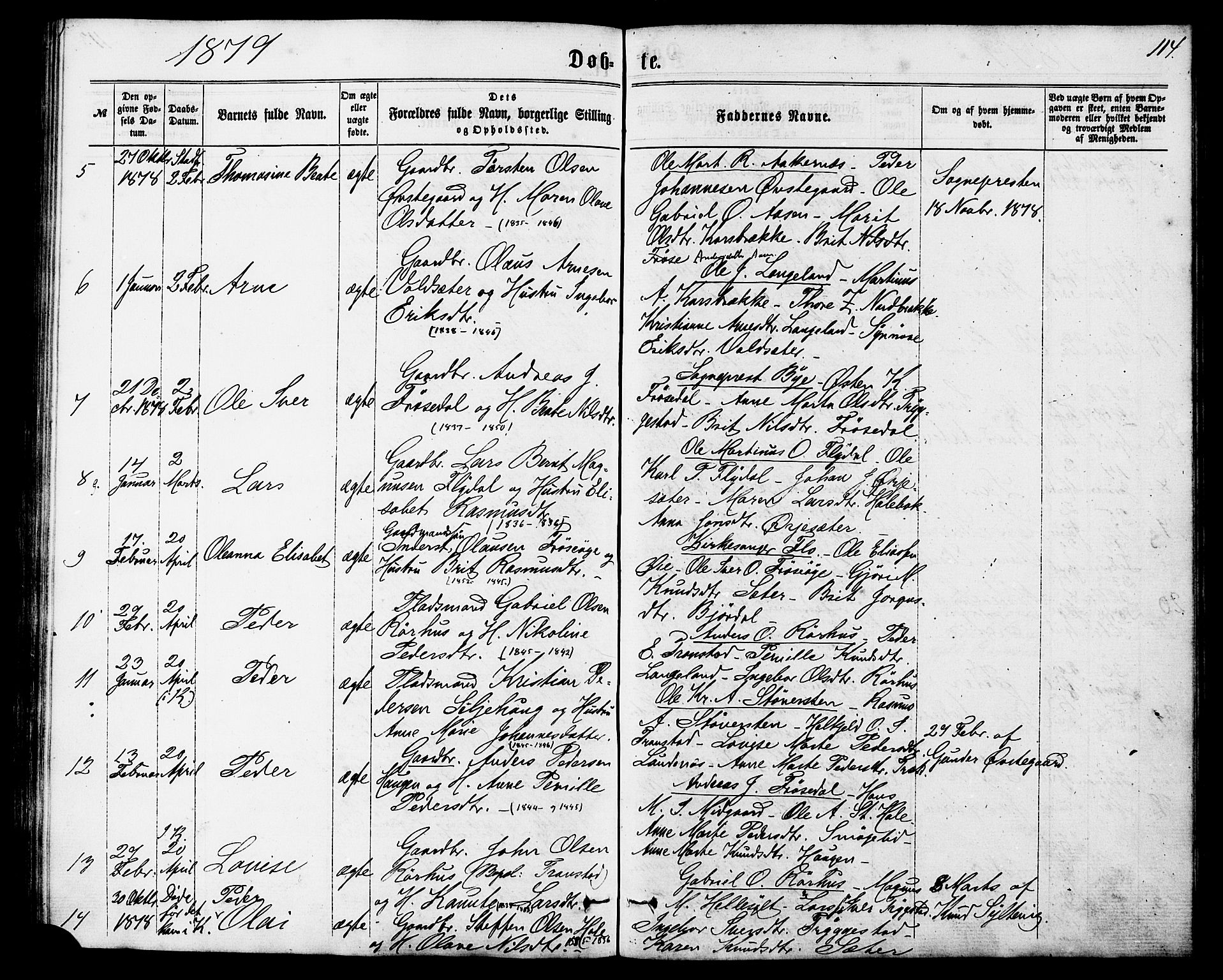 Ministerialprotokoller, klokkerbøker og fødselsregistre - Møre og Romsdal, AV/SAT-A-1454/517/L0226: Parish register (official) no. 517A06, 1862-1881, p. 114