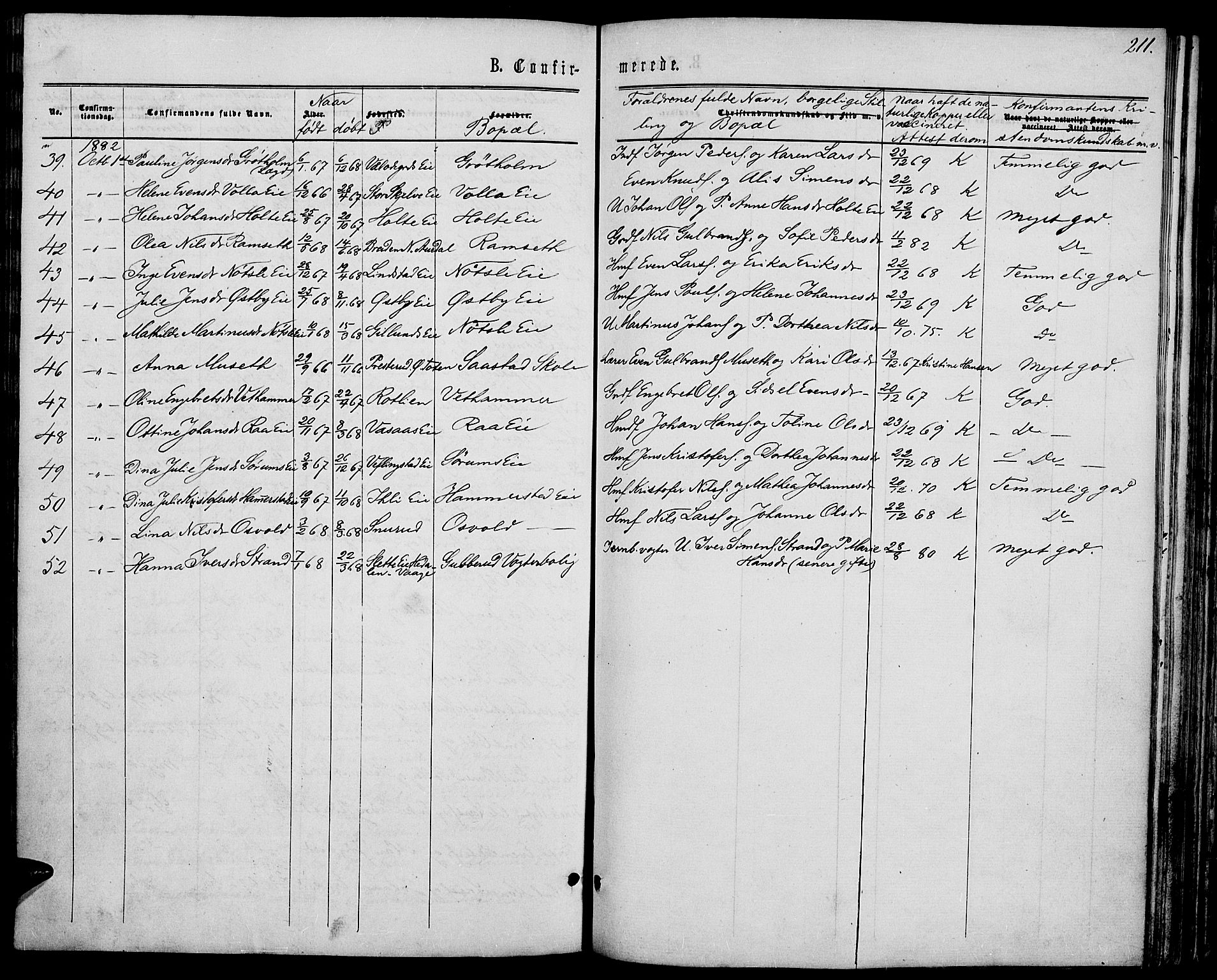 Stange prestekontor, AV/SAH-PREST-002/L/L0006: Parish register (copy) no. 6, 1864-1882, p. 211