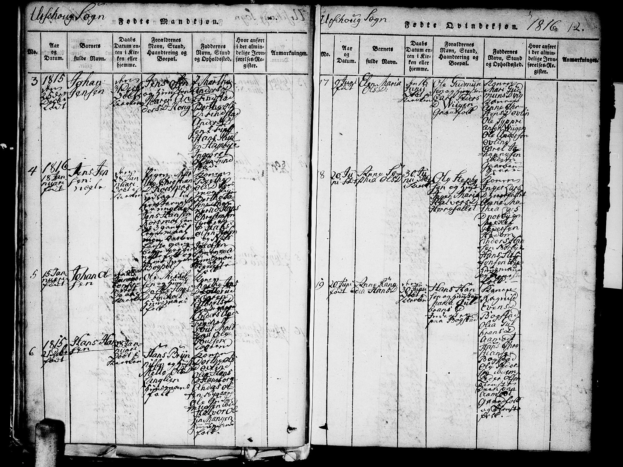 Aurskog prestekontor Kirkebøker, AV/SAO-A-10304a/G/Ga/L0001: Parish register (copy) no. I 1, 1814-1829, p. 12