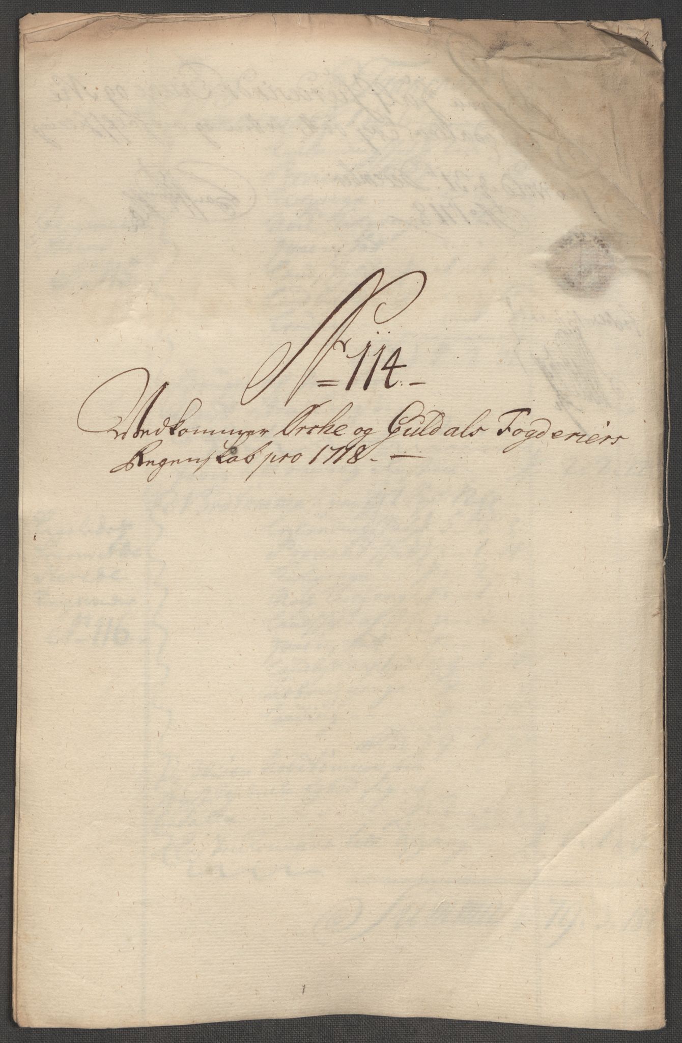 Rentekammeret inntil 1814, Reviderte regnskaper, Fogderegnskap, RA/EA-4092/R60/L3972: Fogderegnskap Orkdal og Gauldal, 1718, p. 310