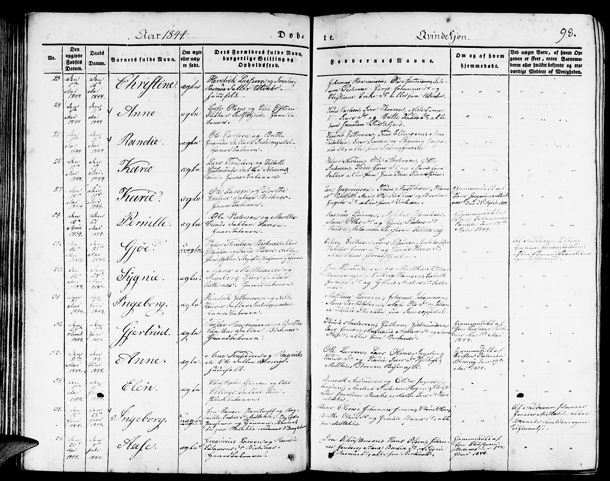 Gulen sokneprestembete, SAB/A-80201/H/Haa/Haaa/L0020: Parish register (official) no. A 20, 1837-1847, p. 98