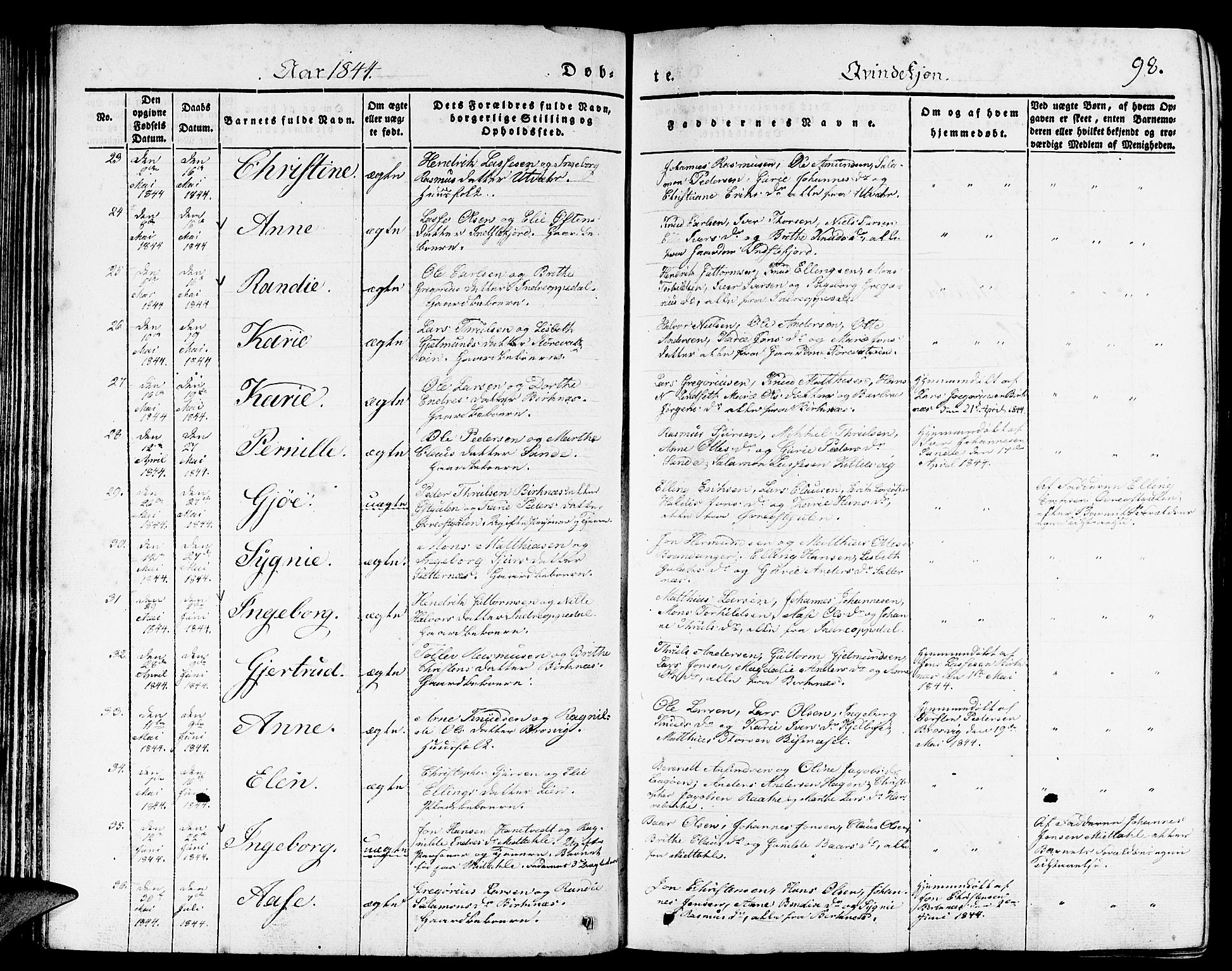 Gulen sokneprestembete, AV/SAB-A-80201/H/Haa/Haaa/L0020: Parish register (official) no. A 20, 1837-1847, p. 98