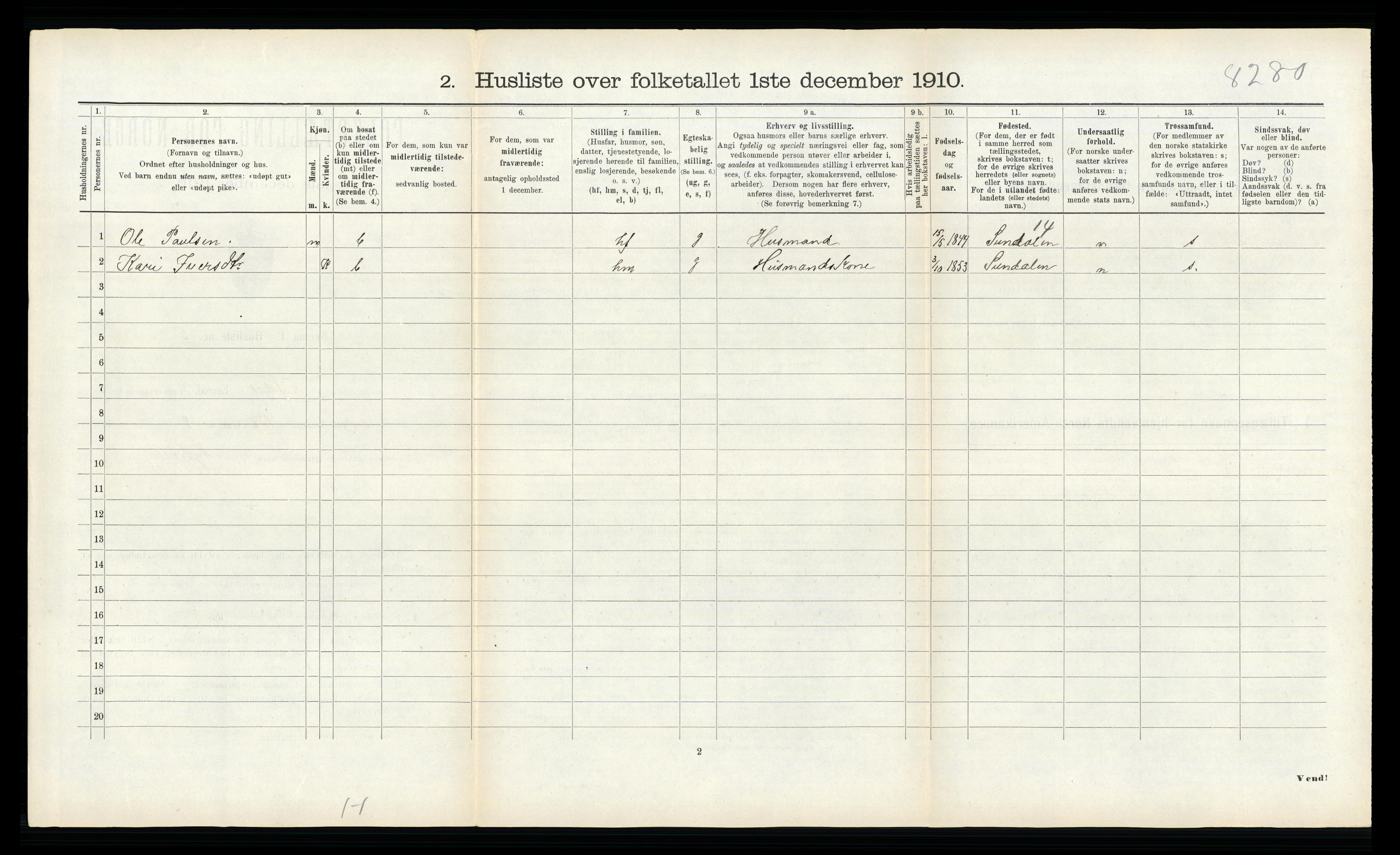 RA, 1910 census for Oppdal, 1910, p. 648