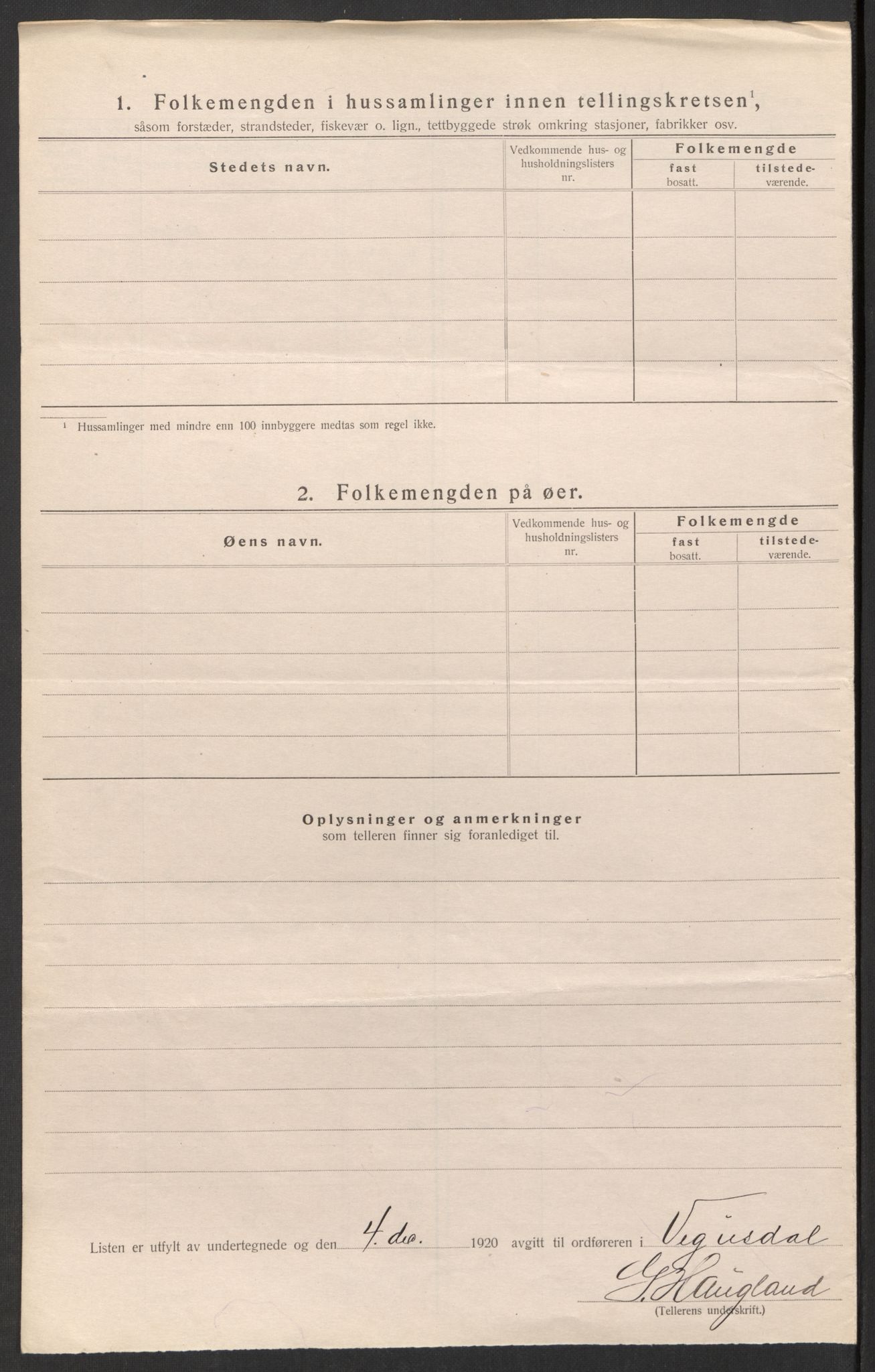 SAK, 1920 census for Vegusdal, 1920, p. 28