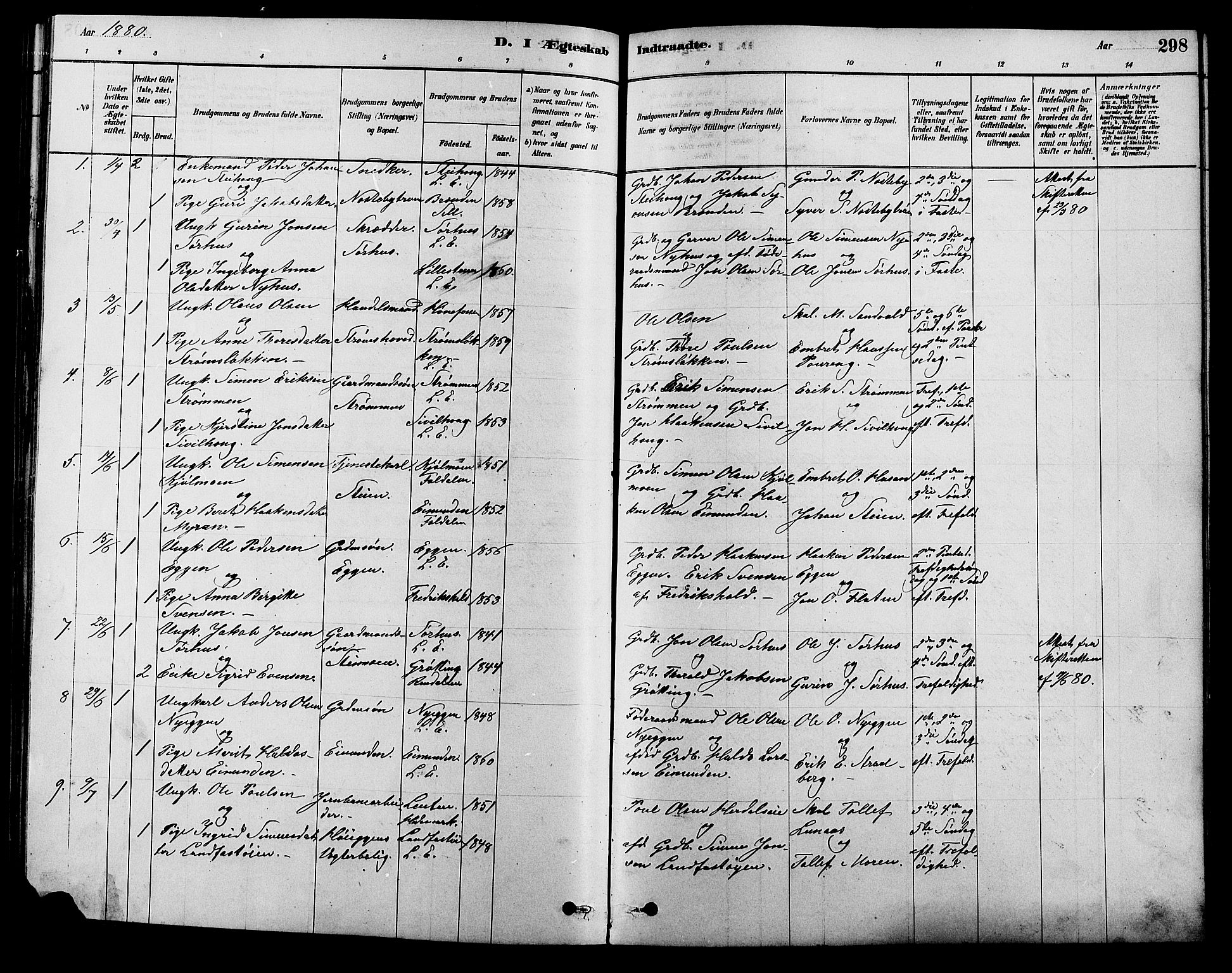 Alvdal prestekontor, AV/SAH-PREST-060/H/Ha/Hab/L0003: Parish register (copy) no. 3, 1878-1907, p. 298