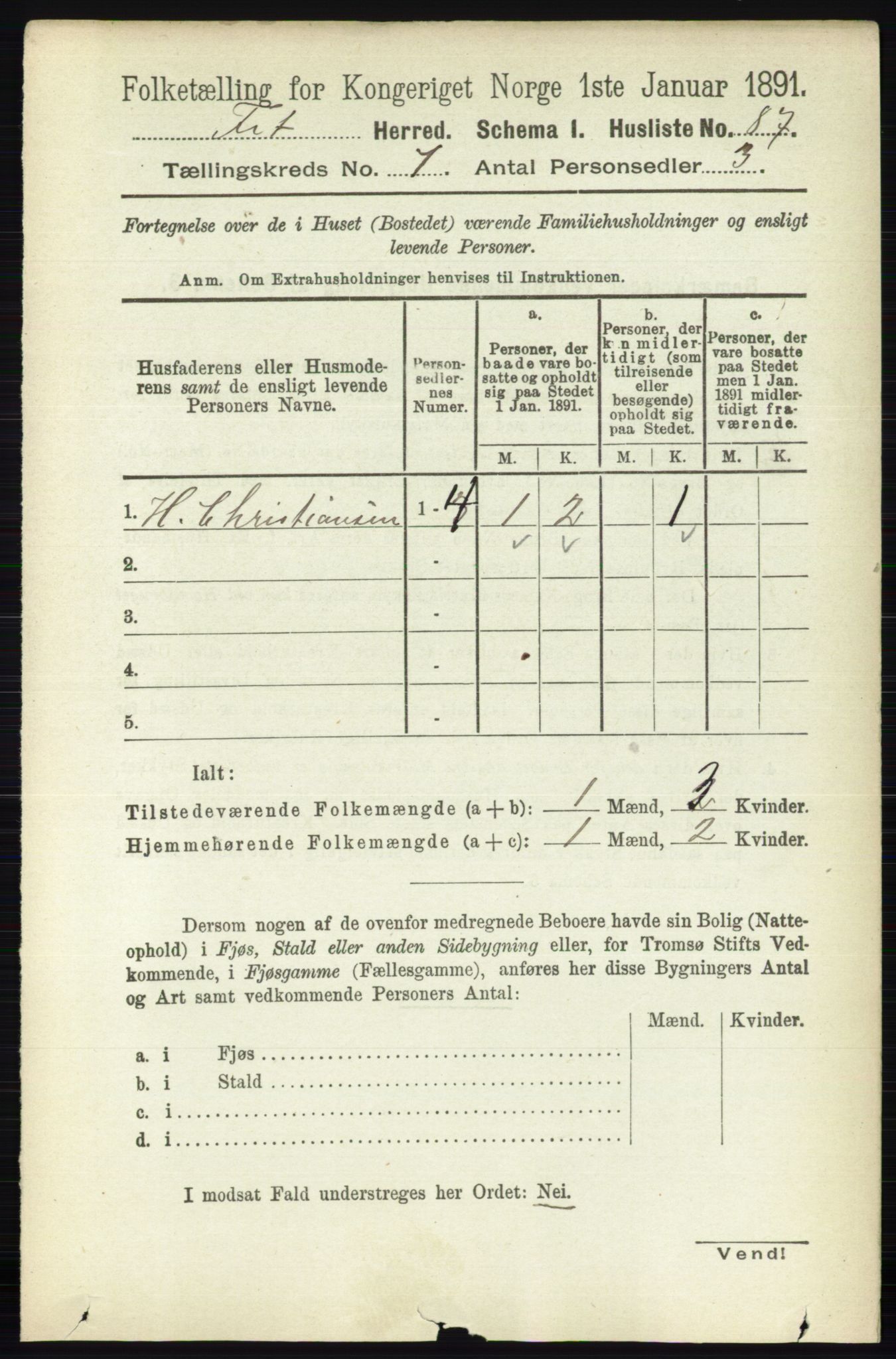 RA, 1891 census for 0227 Fet, 1891, p. 2438