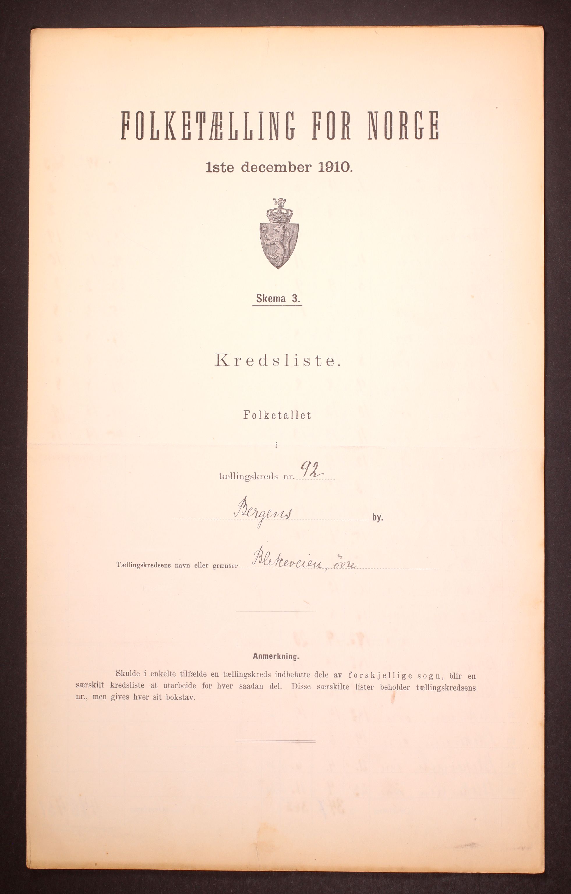 RA, 1910 census for Bergen, 1910, p. 281