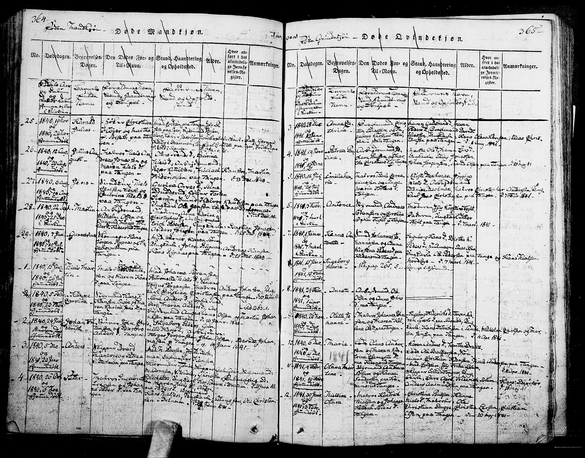 Skoger kirkebøker, AV/SAKO-A-59/F/Fa/L0002: Parish register (official) no. I 2 /2, 1814-1842, p. 364-365