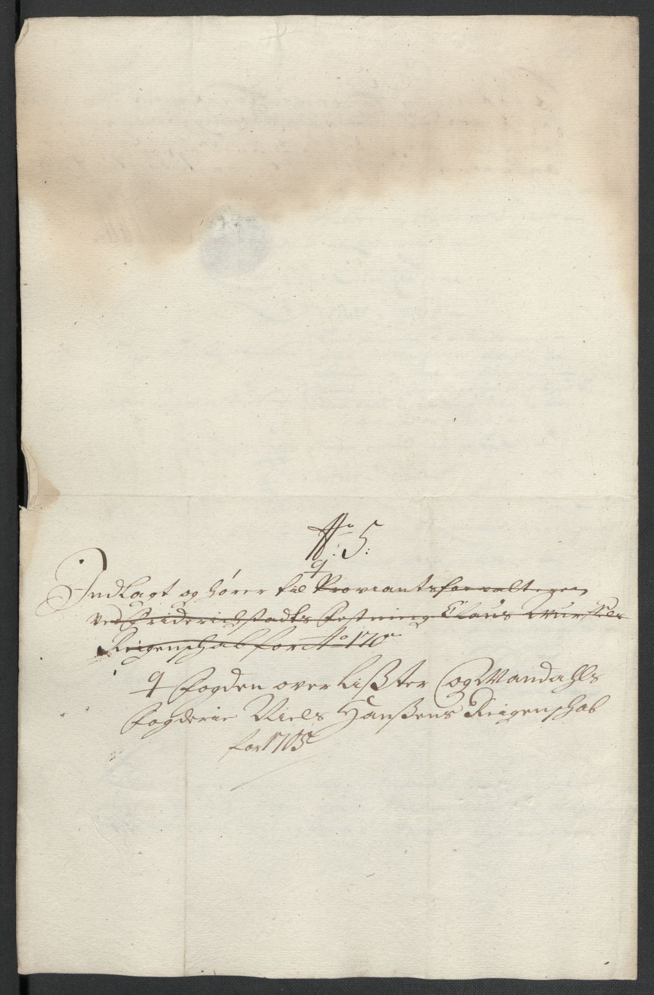 Rentekammeret inntil 1814, Reviderte regnskaper, Fogderegnskap, RA/EA-4092/R43/L2551: Fogderegnskap Lista og Mandal, 1705-1709, p. 58