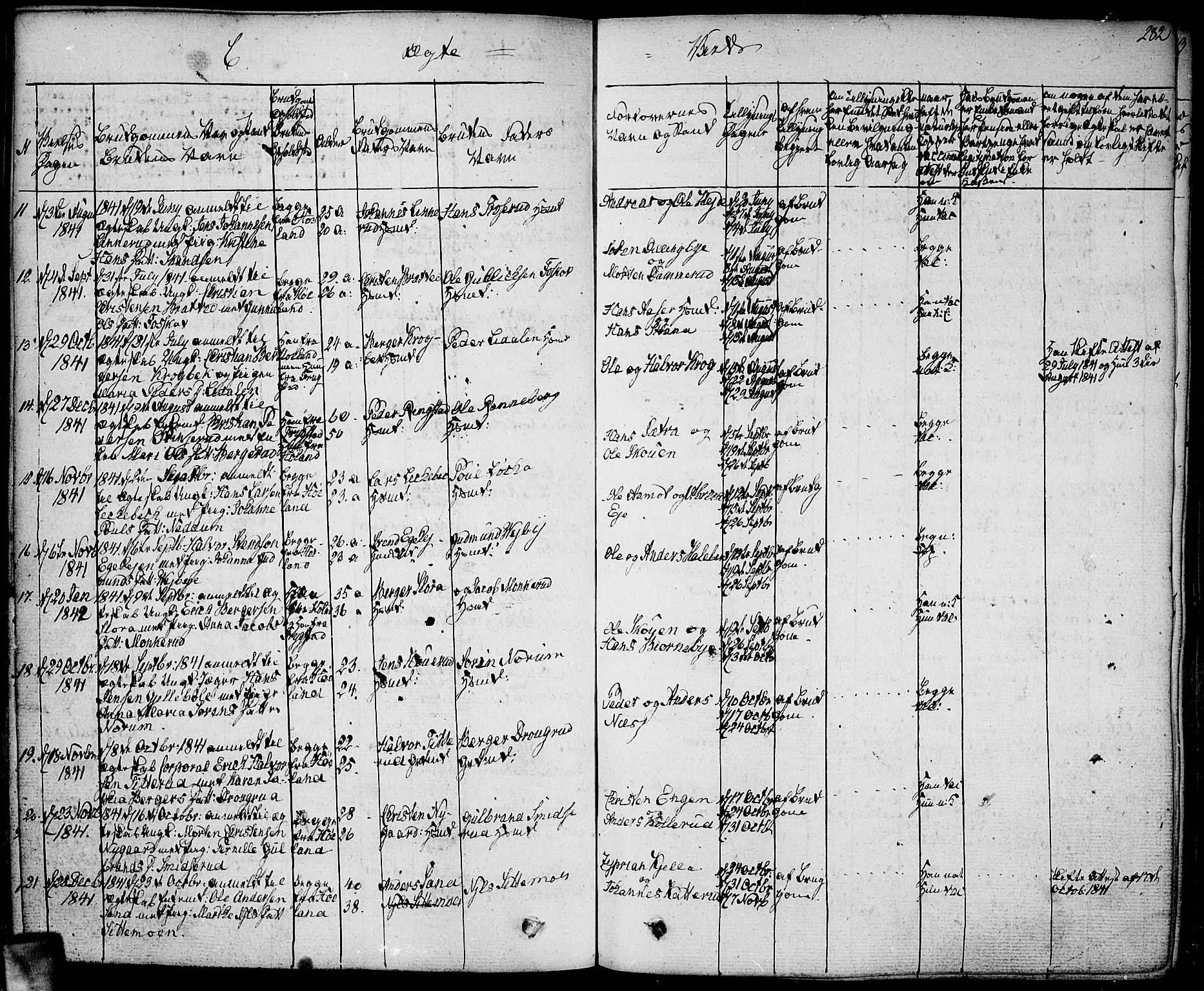 Høland prestekontor Kirkebøker, SAO/A-10346a/F/Fa/L0008: Parish register (official) no. I 8, 1827-1845, p. 282