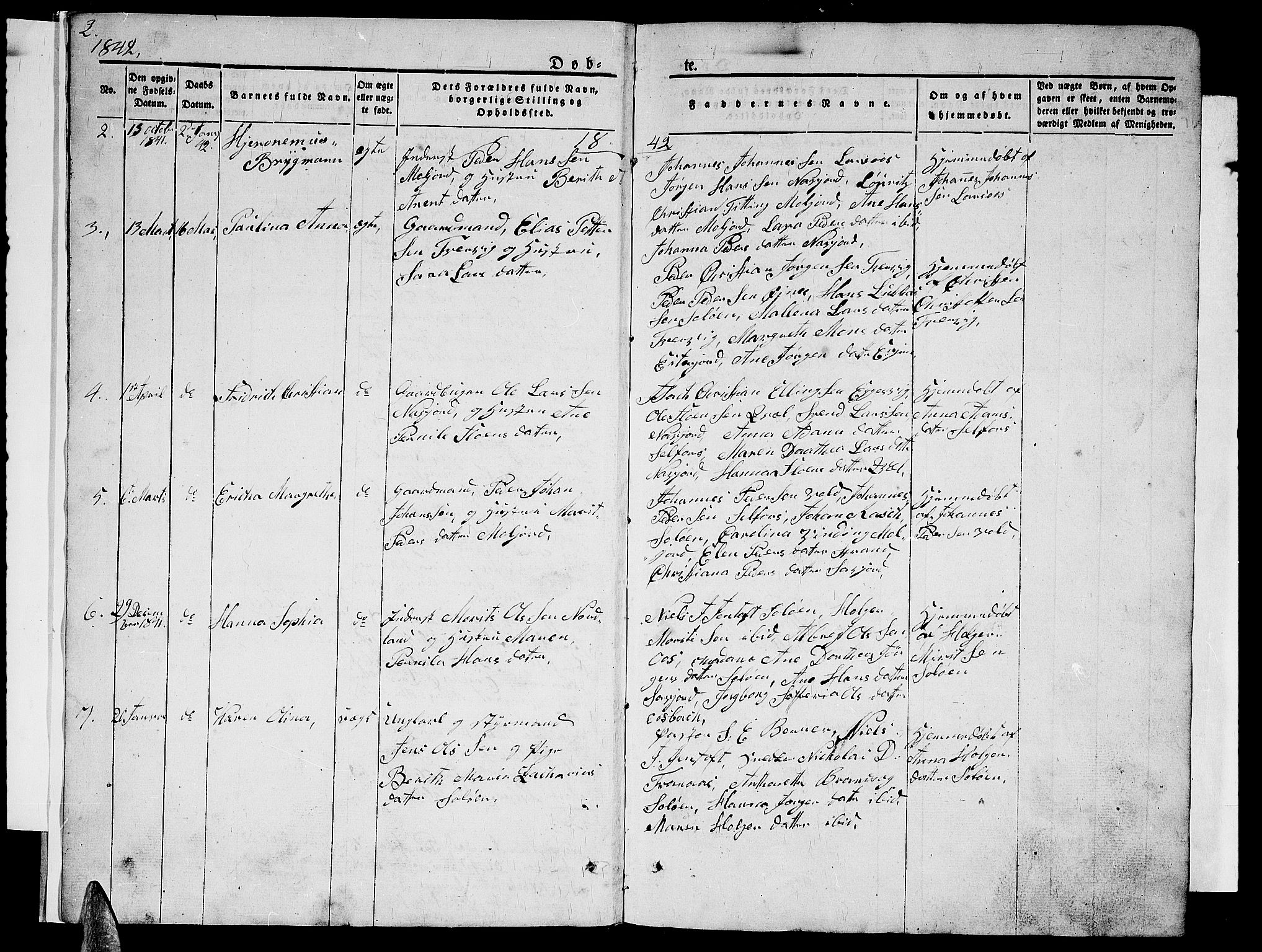 Ministerialprotokoller, klokkerbøker og fødselsregistre - Nordland, AV/SAT-A-1459/846/L0652: Parish register (copy) no. 846C02, 1841-1871, p. 2