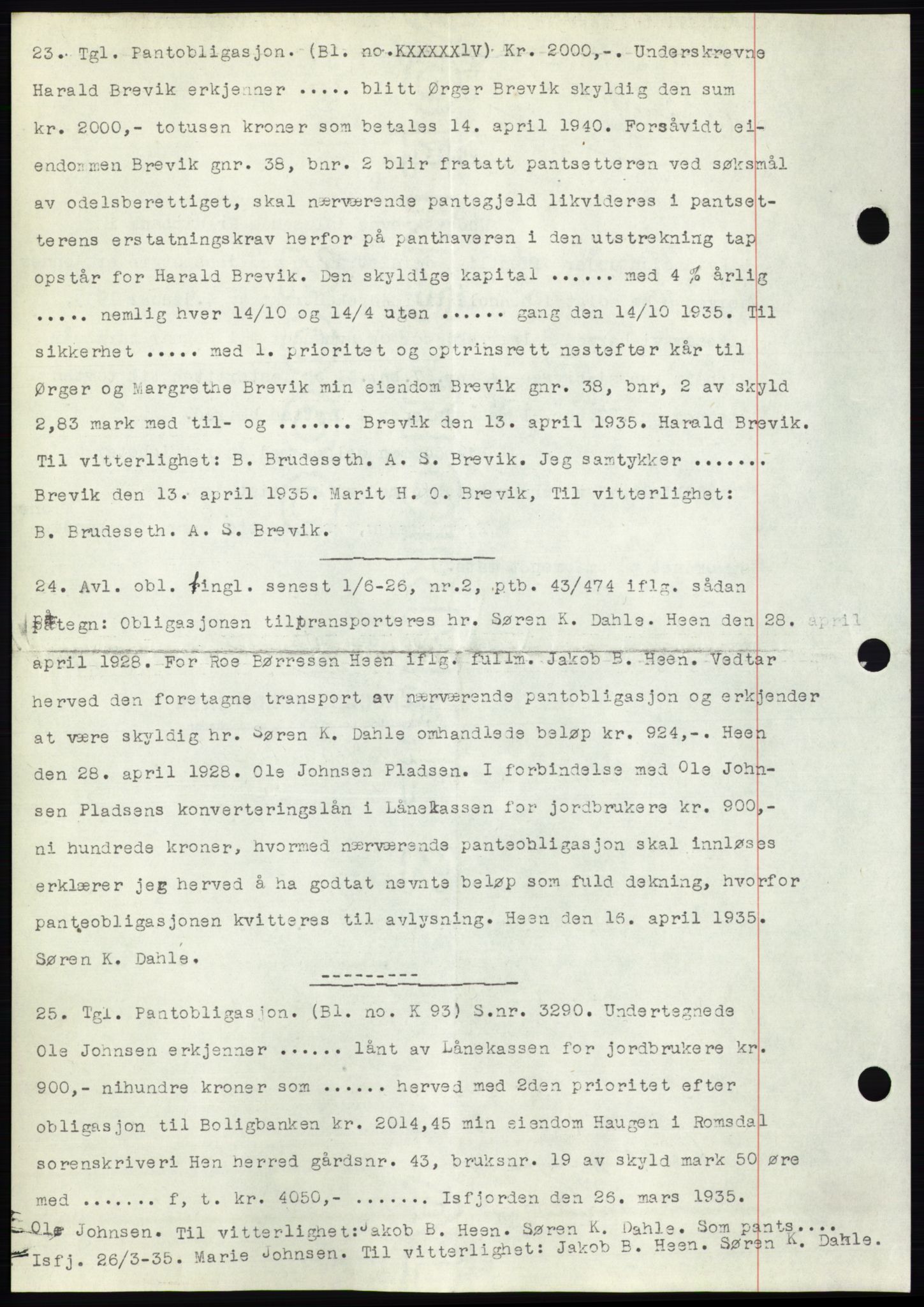 Romsdal sorenskriveri, AV/SAT-A-4149/1/2/2C/L0066: Mortgage book no. 60, 1934-1935, Deed date: 01.05.1935