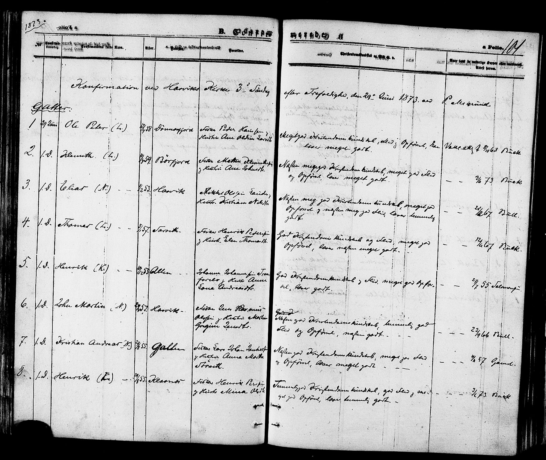 Loppa sokneprestkontor, AV/SATØ-S-1339/H/Ha/L0005kirke: Parish register (official) no. 5, 1869-1878, p. 101