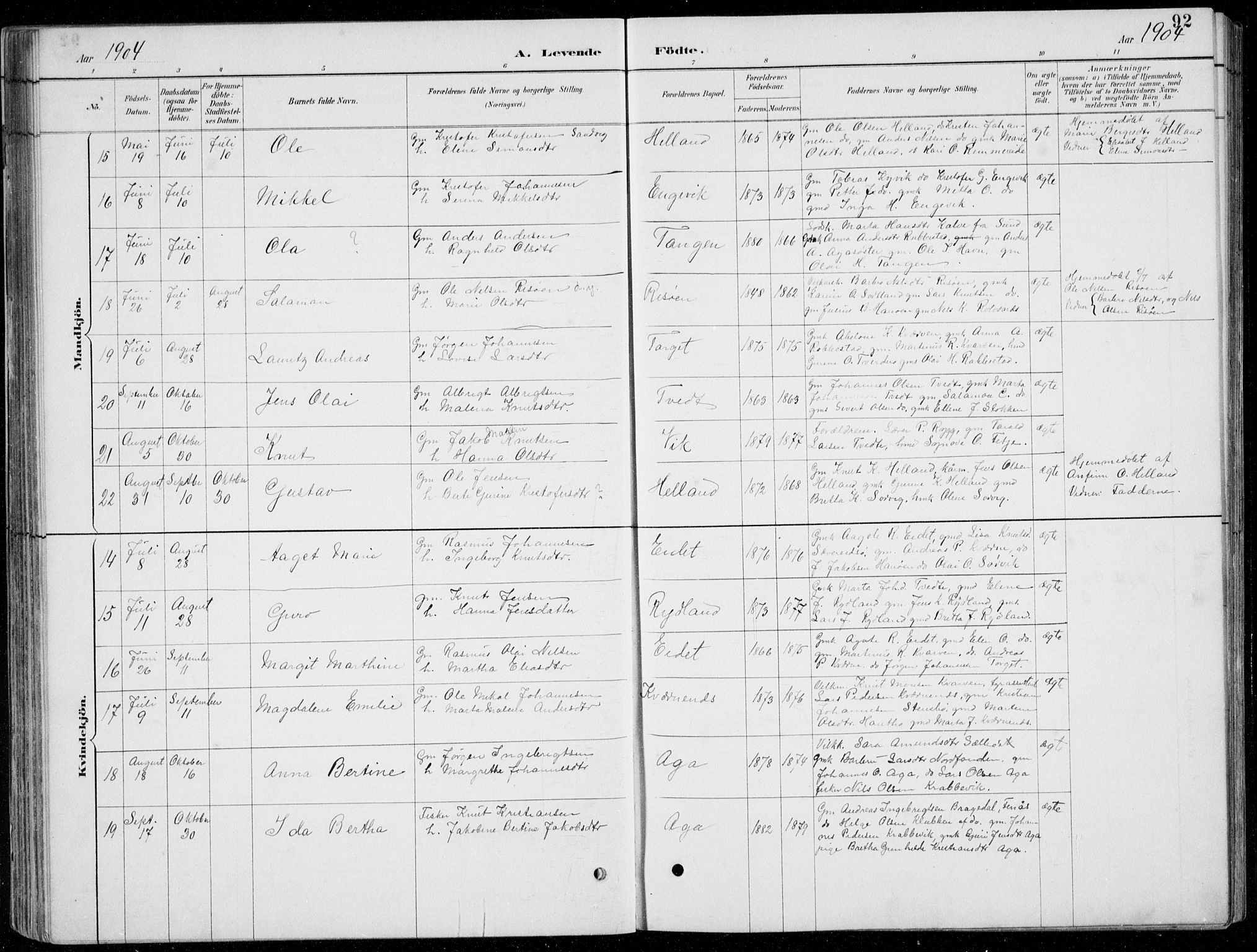 Fitjar sokneprestembete, AV/SAB-A-99926: Parish register (copy) no. A 2, 1887-1906, p. 92