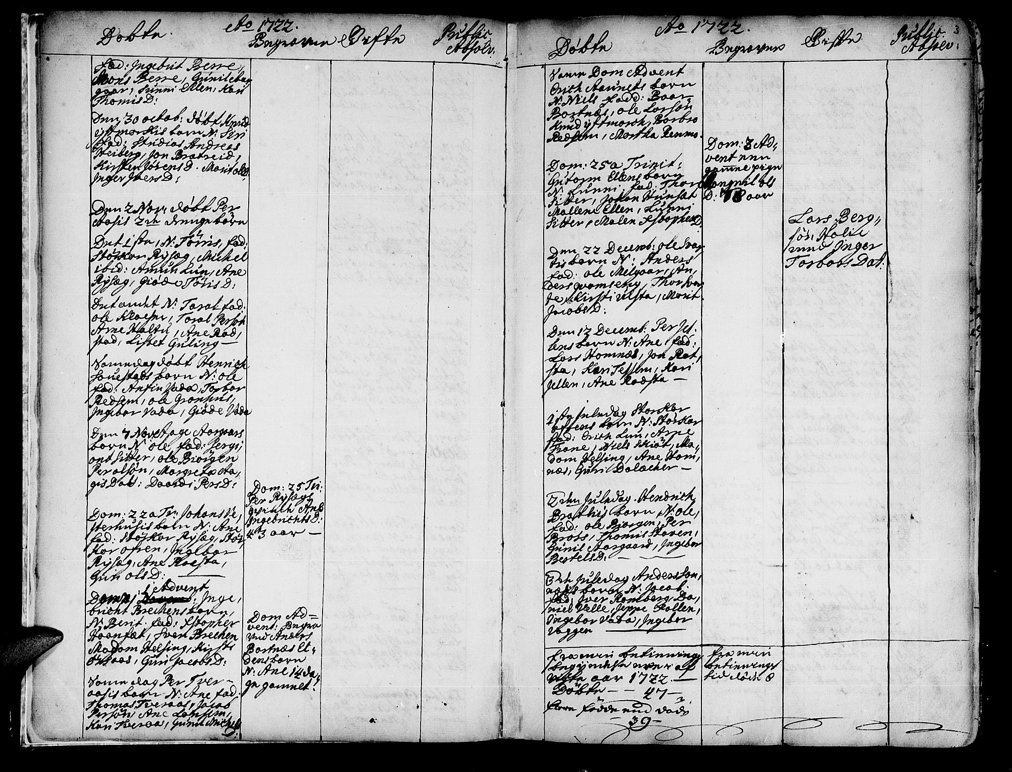 Ministerialprotokoller, klokkerbøker og fødselsregistre - Nord-Trøndelag, SAT/A-1458/741/L0385: Parish register (official) no. 741A01, 1722-1815, p. 3