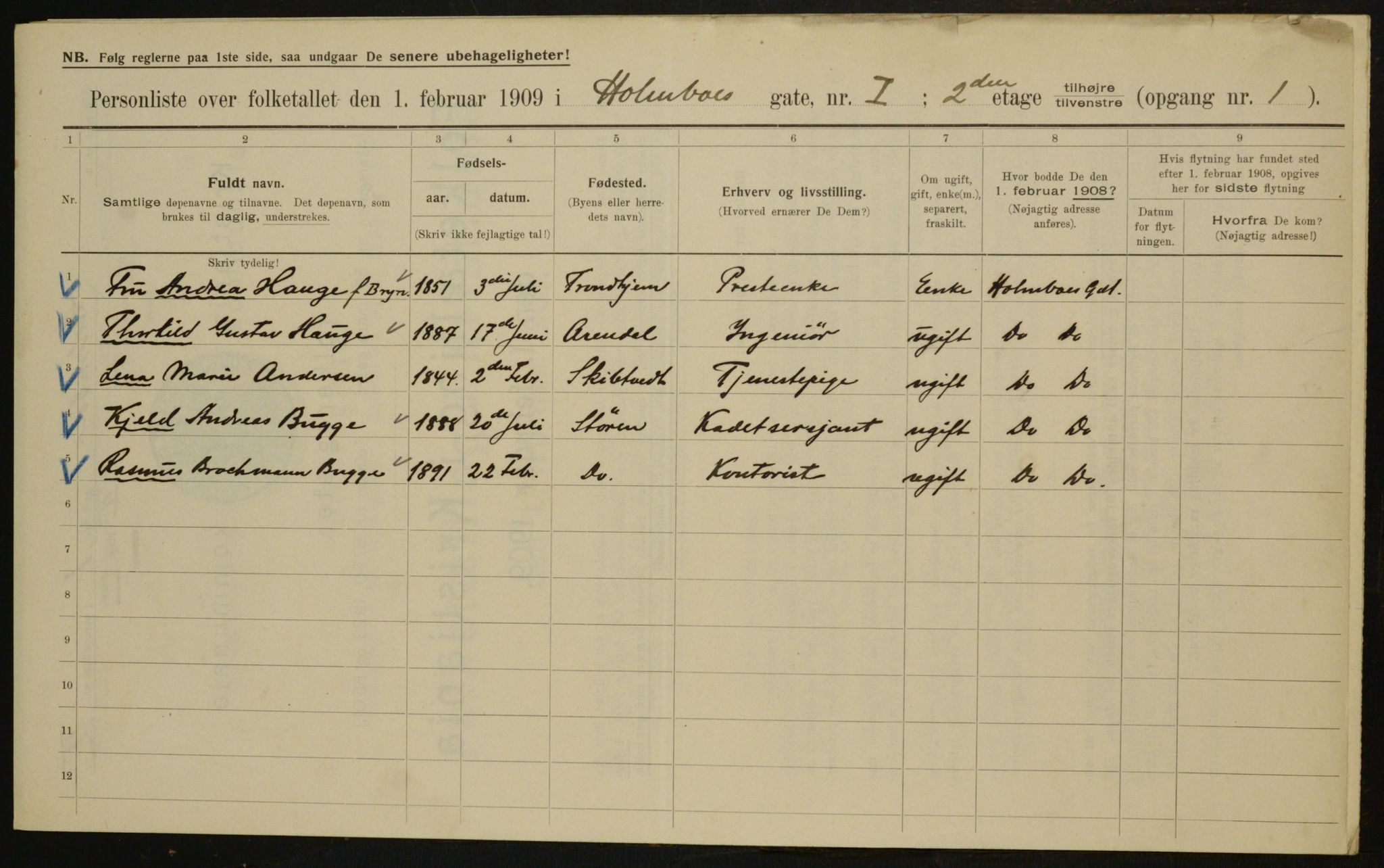 OBA, Municipal Census 1909 for Kristiania, 1909, p. 36955