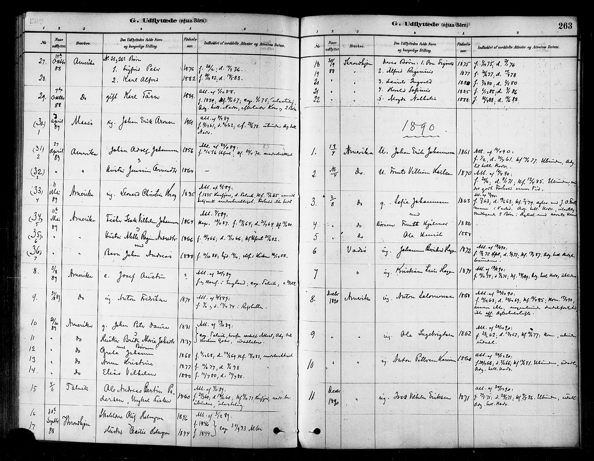 Alta sokneprestkontor, SATØ/S-1338/H/Ha/L0002.kirke: Parish register (official) no. 2, 1879-1892, p. 263