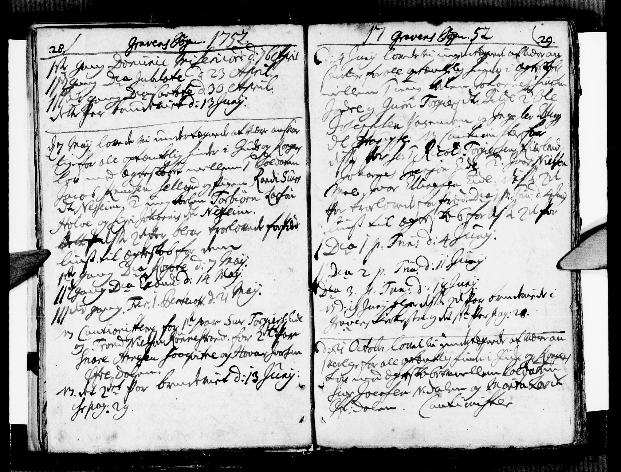 Ulvik sokneprestembete, SAB/A-78801/H/Haa: Parish register (official) no. A 9, 1743-1792, p. 28-29