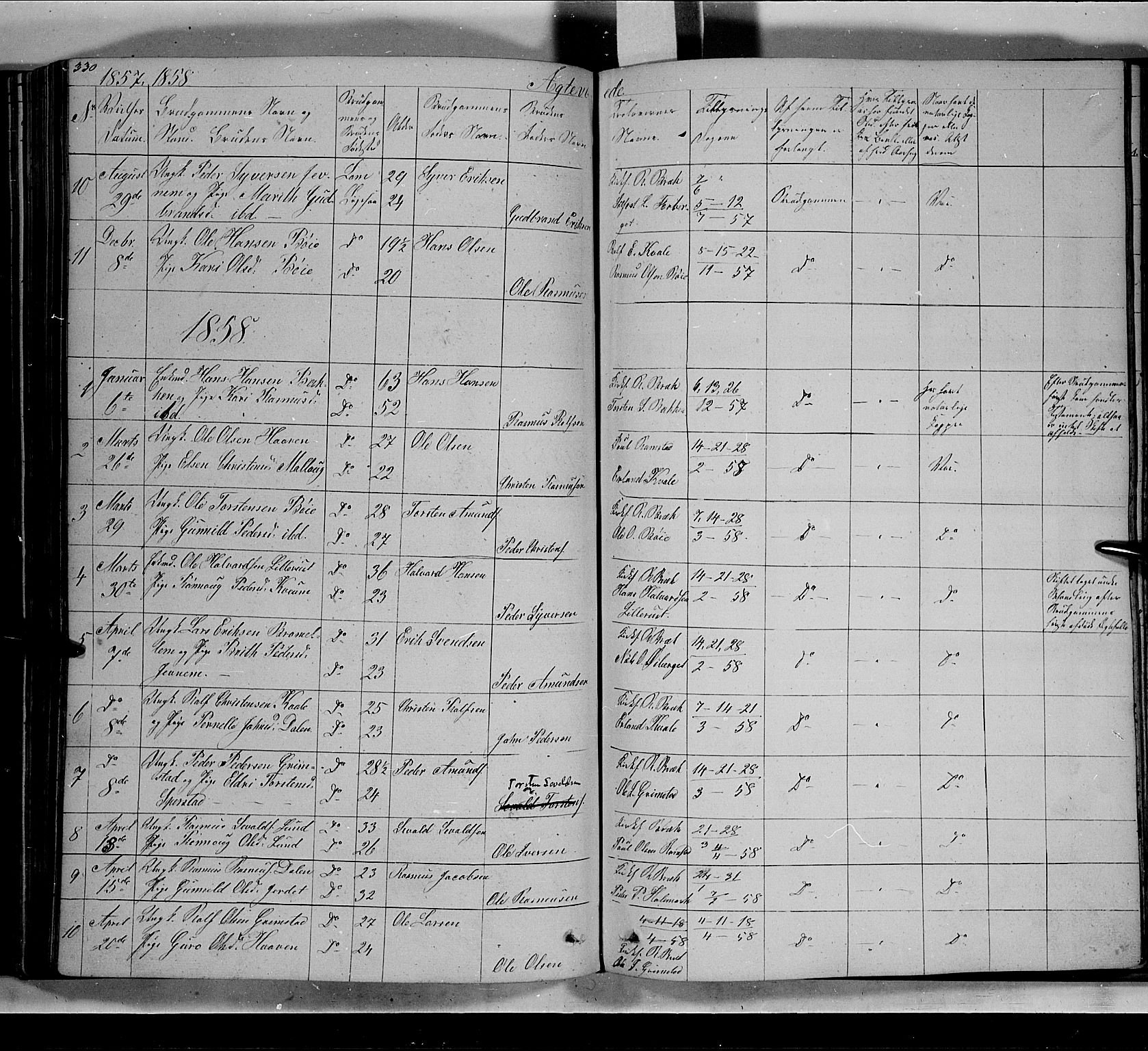 Lom prestekontor, SAH/PREST-070/L/L0004: Parish register (copy) no. 4, 1845-1864, p. 330-331