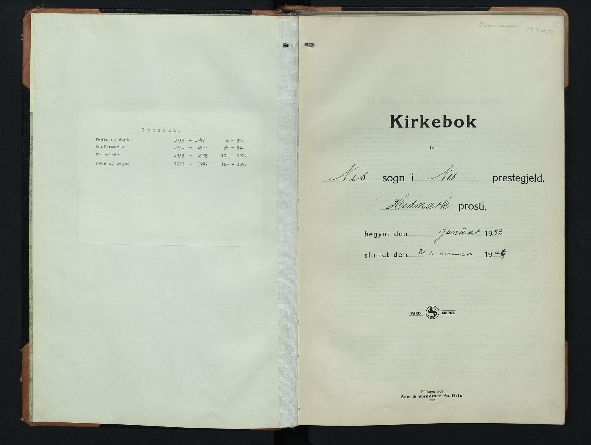 Nes prestekontor, Hedmark, AV/SAH-PREST-020/L/La/L0011: Parish register (copy) no. 11, 1931-1947