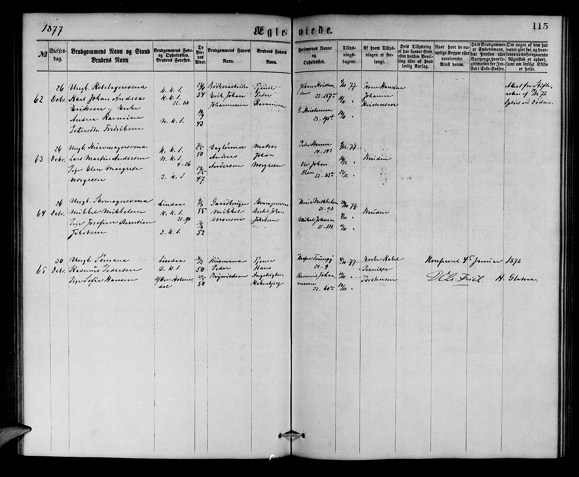 Korskirken sokneprestembete, AV/SAB-A-76101/H/Hab: Parish register (copy) no. D 2, 1867-1886, p. 115