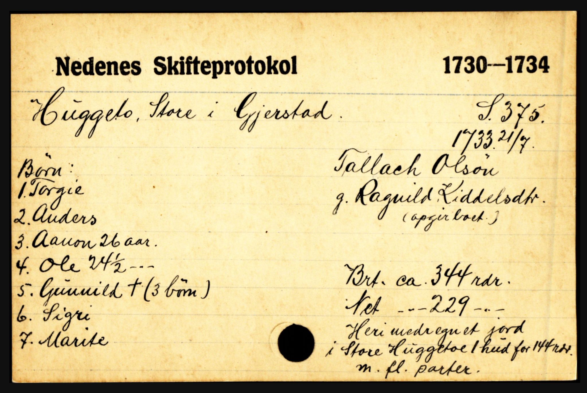 Nedenes sorenskriveri før 1824, AV/SAK-1221-0007/H, p. 13233