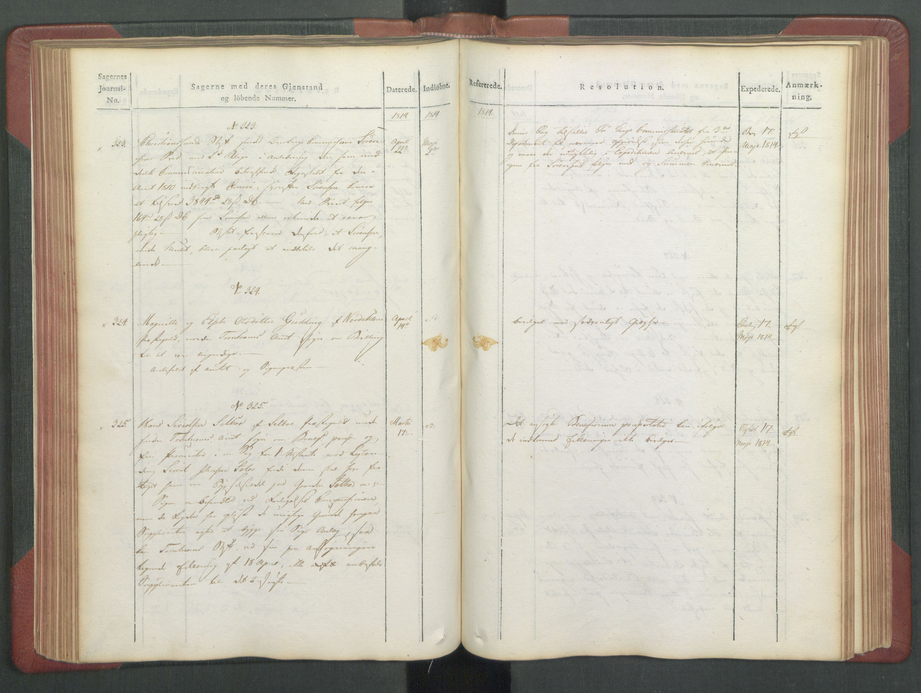 Departementene i 1814, AV/RA-S-3899/Fc/L0039: Journal A, 1814, p. 110
