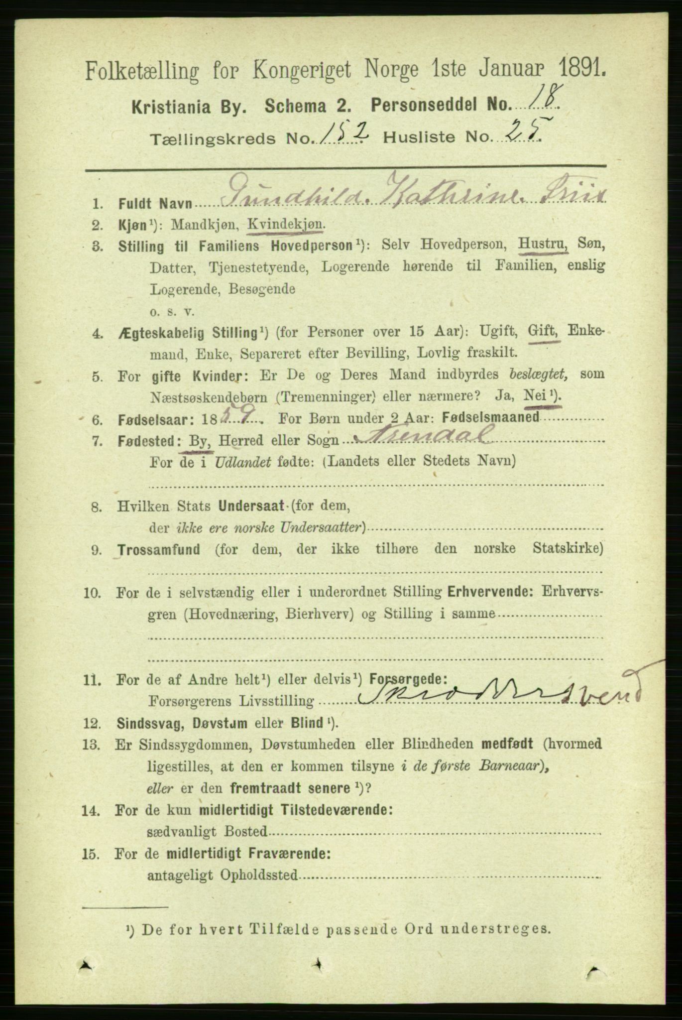 RA, 1891 census for 0301 Kristiania, 1891, p. 85990