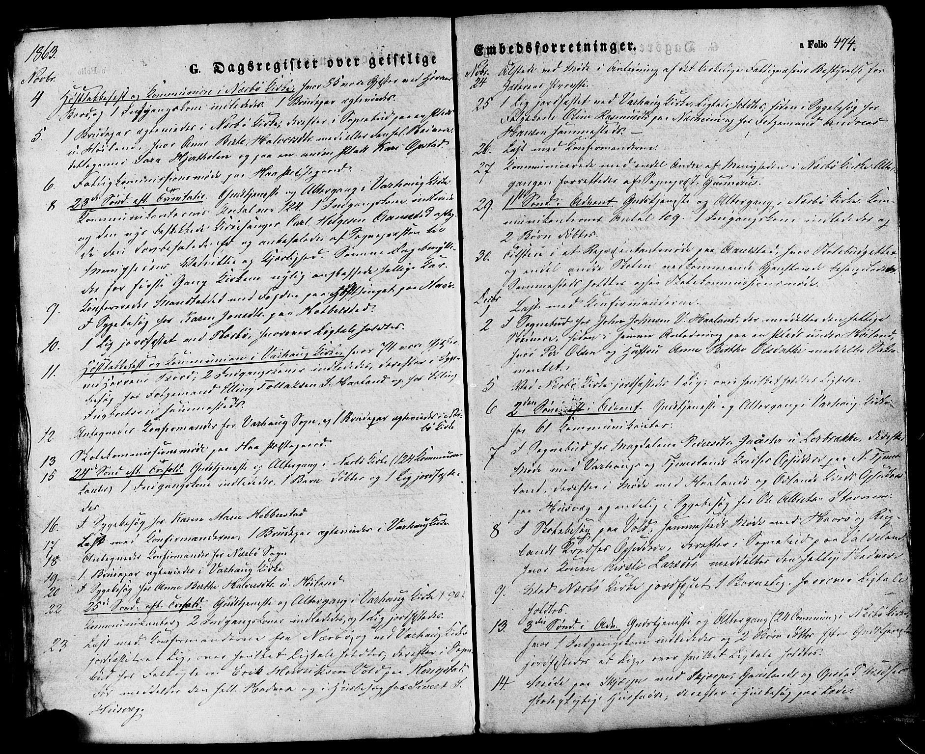 Hå sokneprestkontor, SAST/A-101801/001/30BA/L0008: Parish register (official) no. A 7, 1853-1878, p. 474