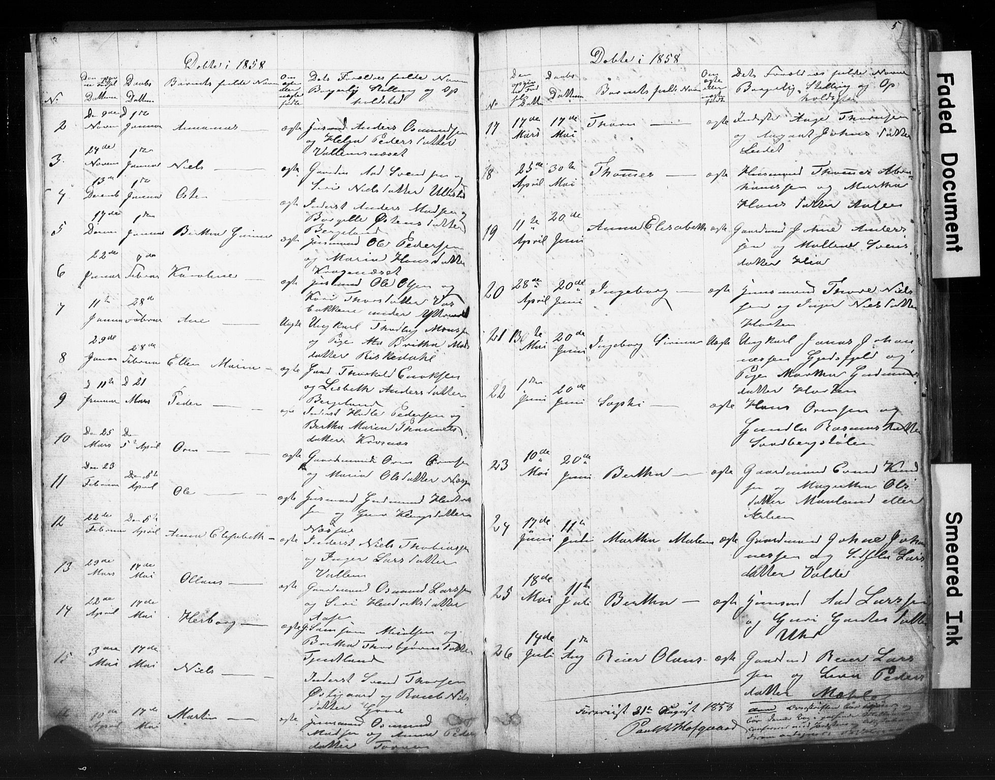 Hjelmeland sokneprestkontor, AV/SAST-A-101843/01/V/L0006: Parish register (copy) no. B 6, 1856-1884, p. 5