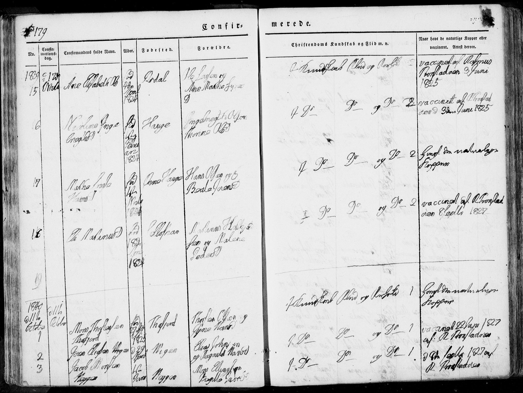 Ministerialprotokoller, klokkerbøker og fødselsregistre - Møre og Romsdal, SAT/A-1454/519/L0248: Parish register (official) no. 519A07, 1829-1860, p. 179