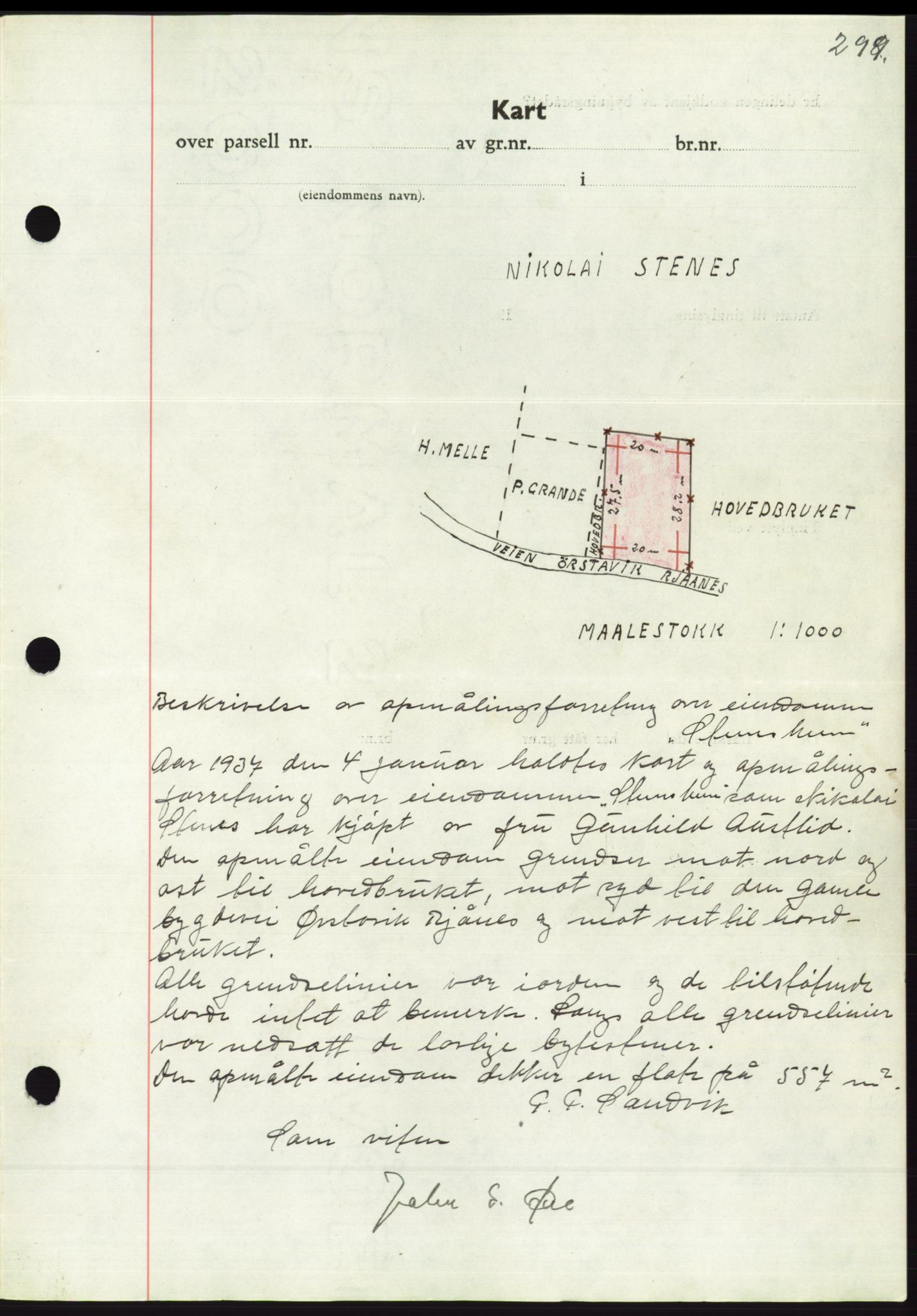 Søre Sunnmøre sorenskriveri, AV/SAT-A-4122/1/2/2C/L0062: Mortgage book no. 56, 1936-1937, Diary no: : 172/1937