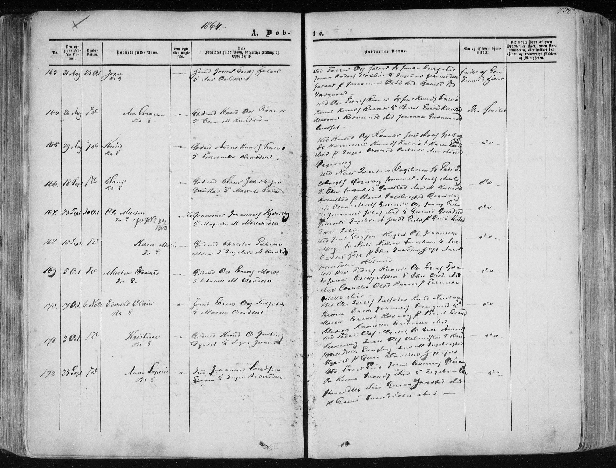 Ministerialprotokoller, klokkerbøker og fødselsregistre - Møre og Romsdal, AV/SAT-A-1454/568/L0804: Parish register (official) no. 568A11, 1854-1868, p. 138