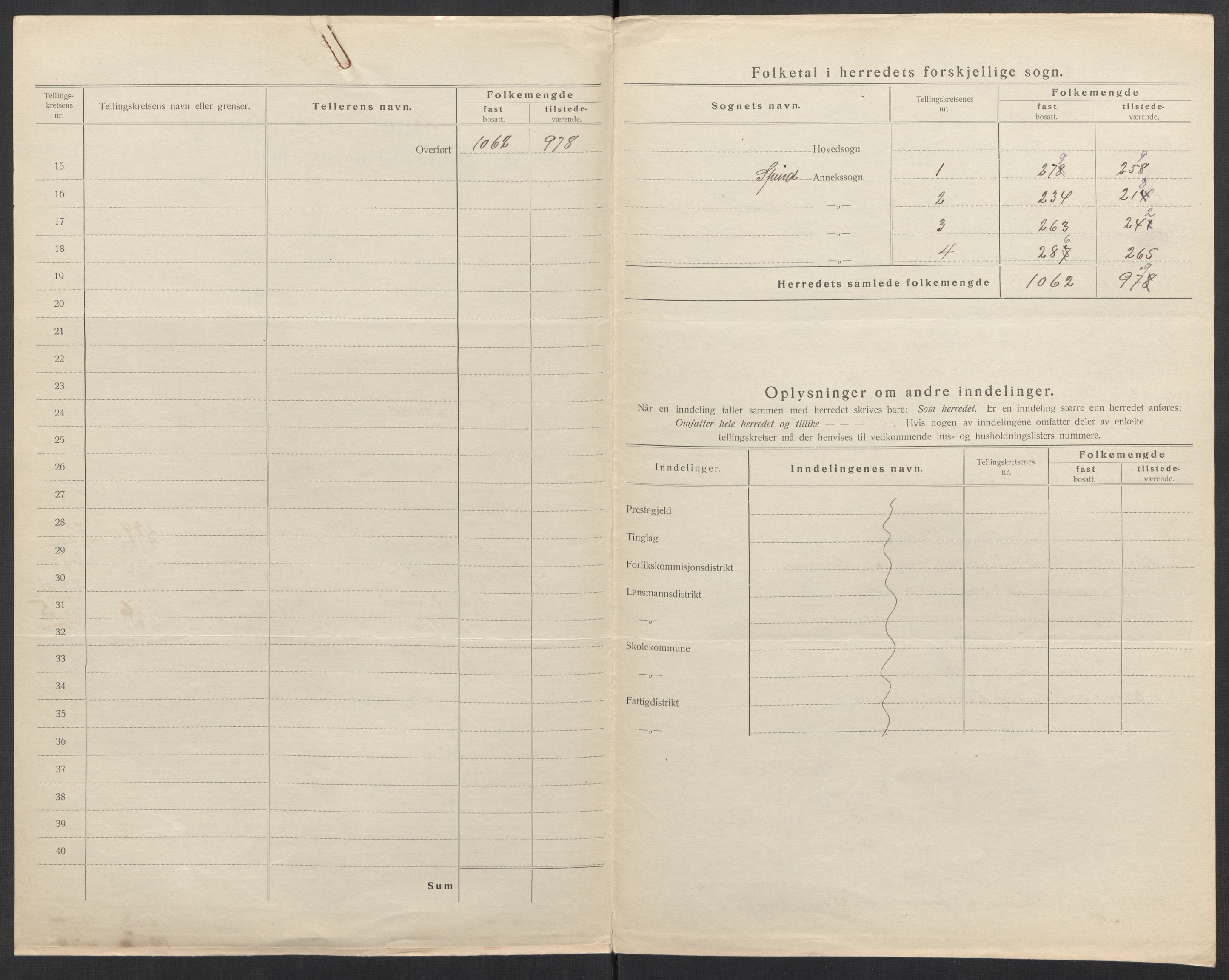 SAK, 1920 census for Spind, 1920, p. 5