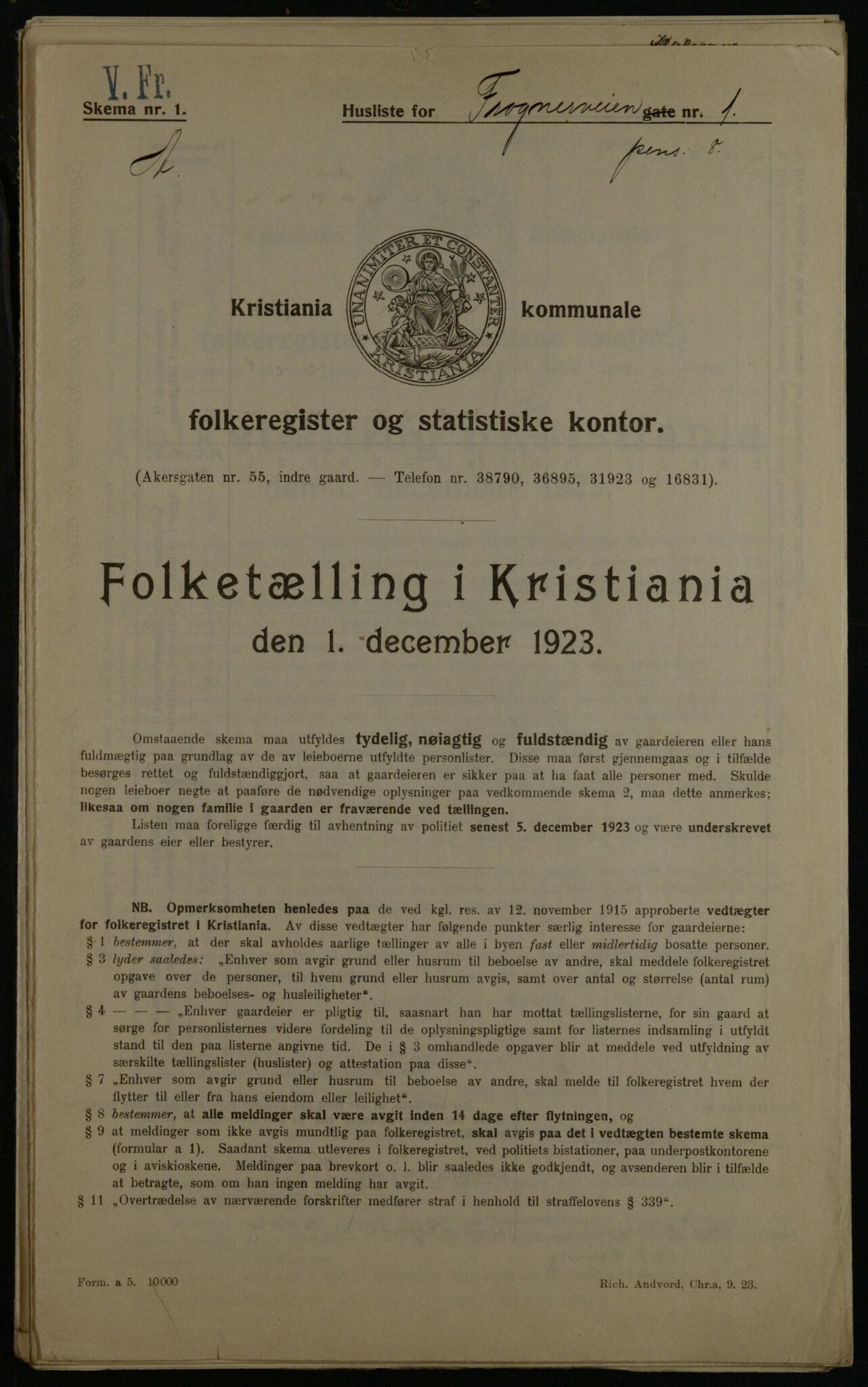 OBA, Municipal Census 1923 for Kristiania, 1923, p. 30553