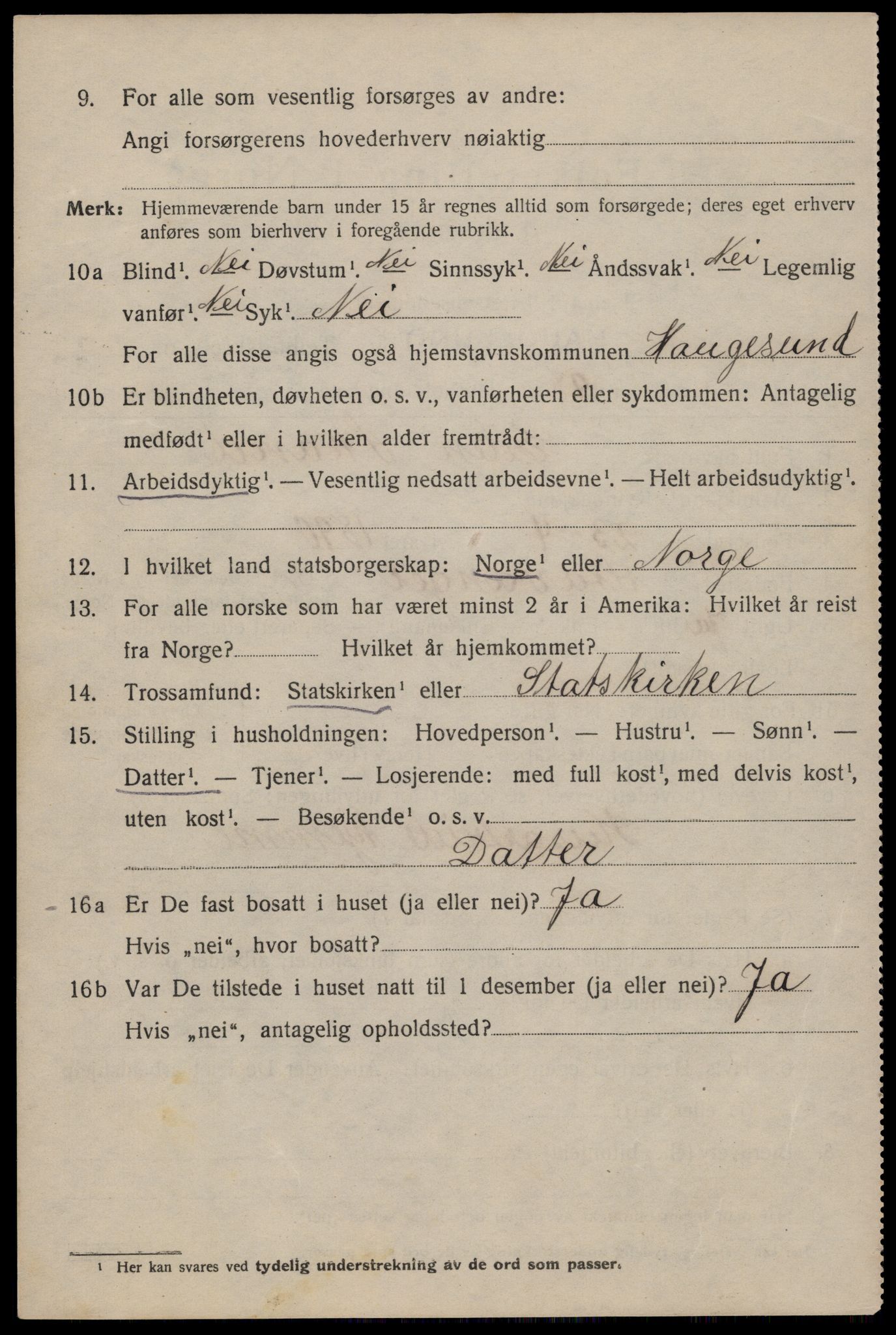 SAST, 1920 census for Haugesund, 1920, p. 37946