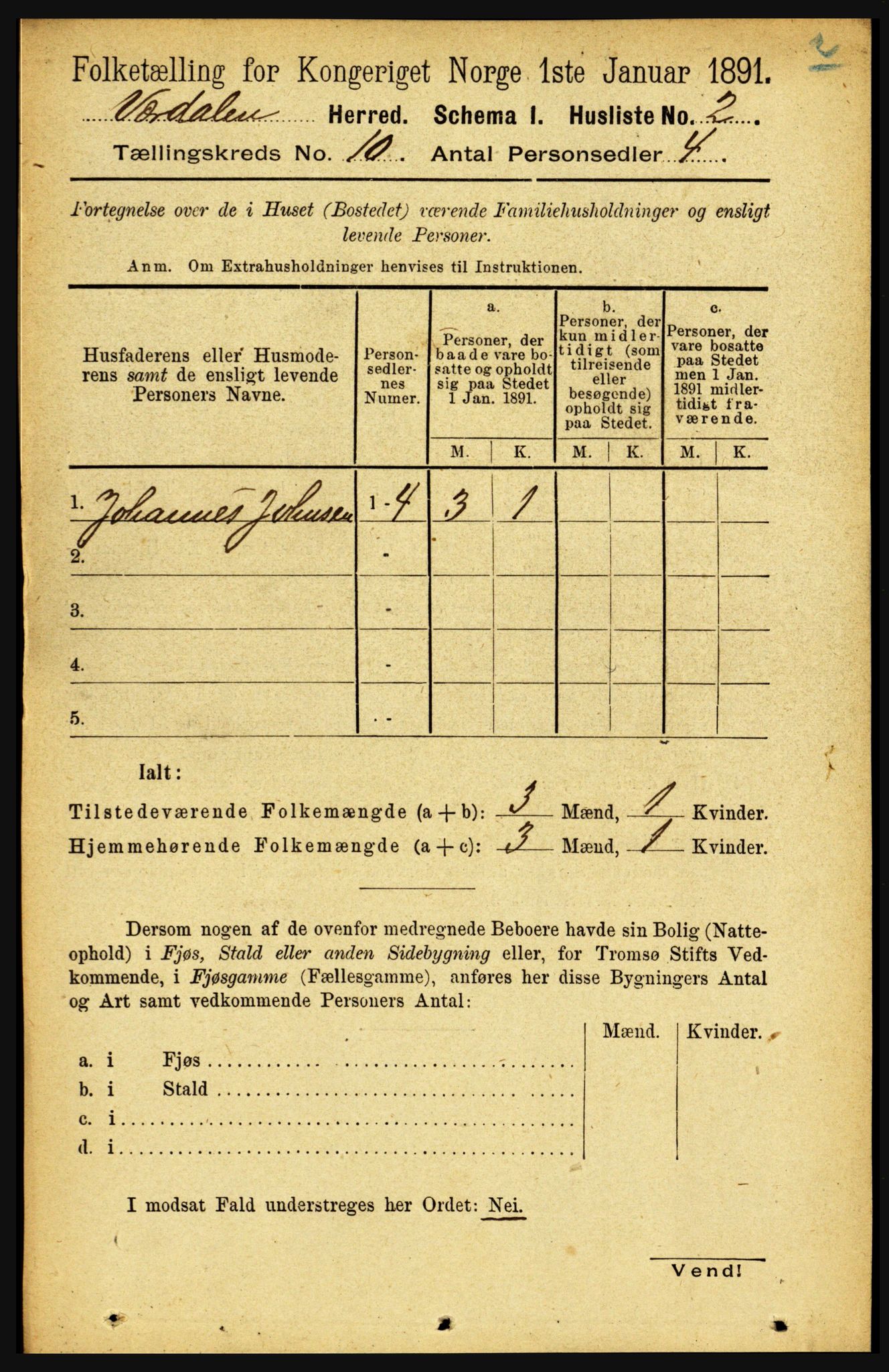 RA, 1891 census for 1721 Verdal, 1891, p. 5544