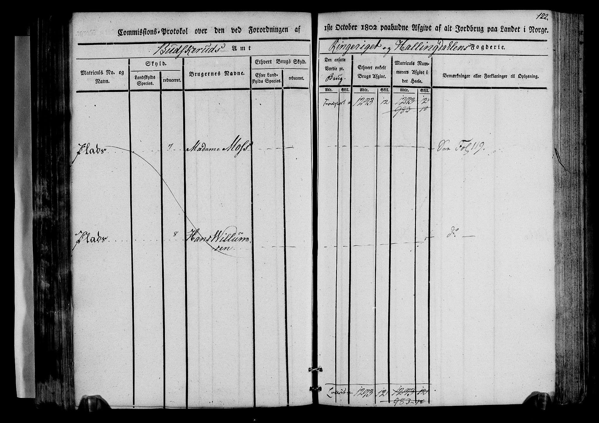 Rentekammeret inntil 1814, Realistisk ordnet avdeling, AV/RA-EA-4070/N/Ne/Nea/L0045: Ringerike og Hallingdal fogderi. Kommisjonsprotokoll for Norderhov prestegjeld, 1803, p. 125