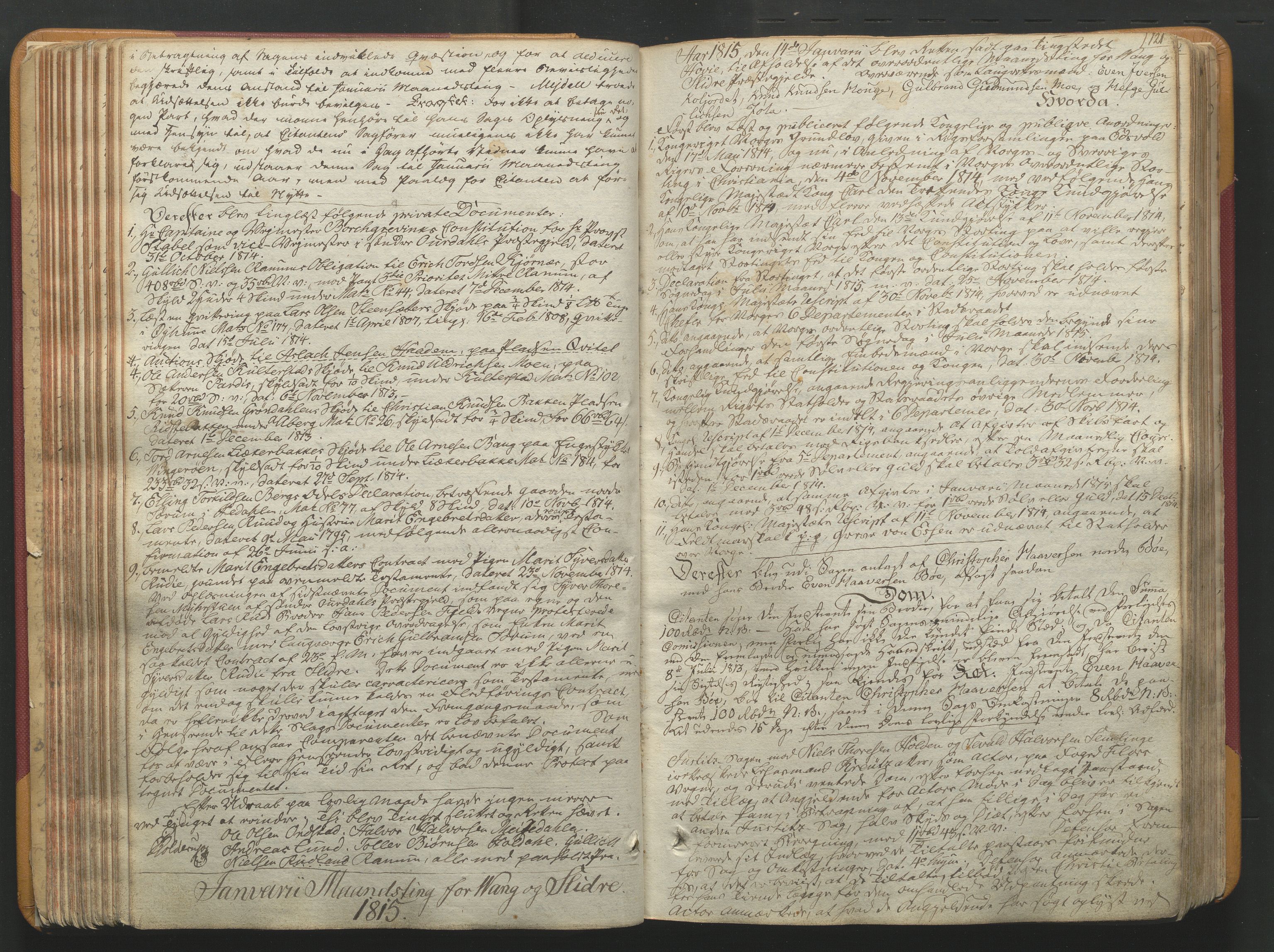 Valdres sorenskriveri, SAH/TING-016/G/Gb/L0005: Tingbok, 1811-1821, p. 120b-121a