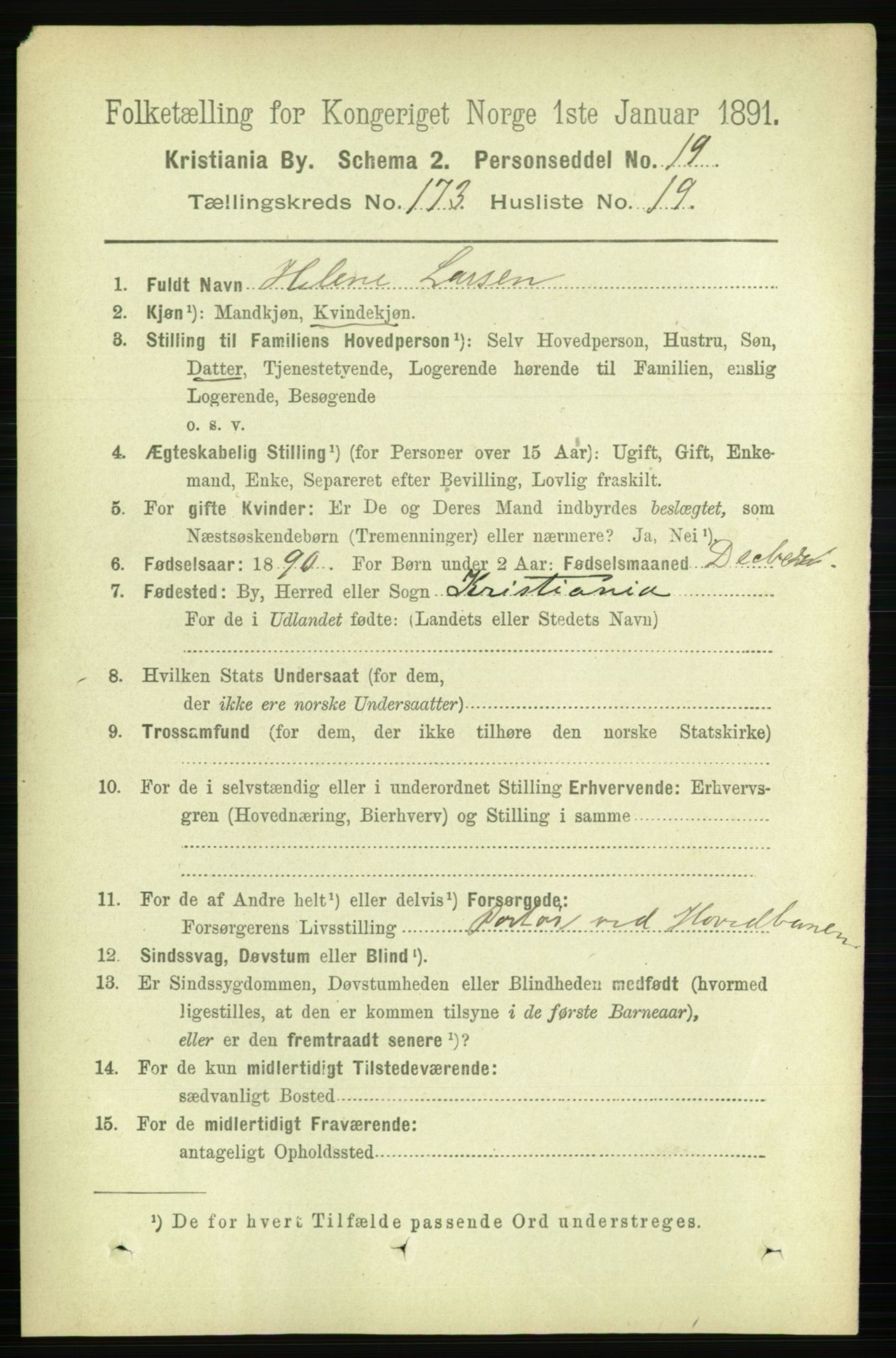 RA, 1891 census for 0301 Kristiania, 1891, p. 103715